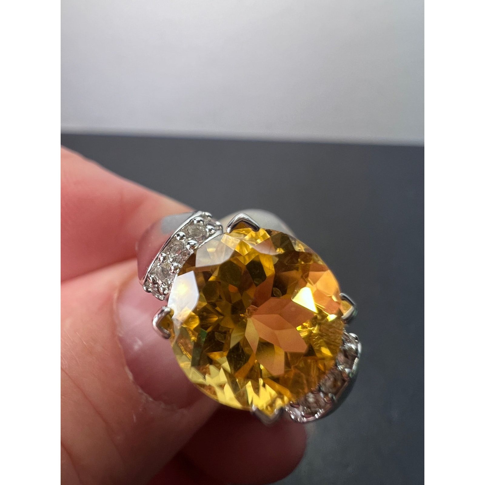 Other Yellow Citrine Sterling Silver Ring 3.08ctw size 9 Size ONE SIZE - 6 Thumbnail