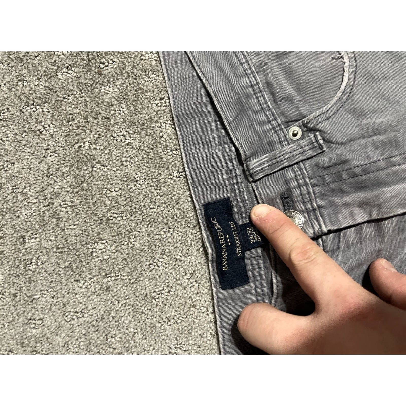Banana Republic Banana Republic Pants 33x32 Straight Fit Flat Front Cotton Gray Khakis Canvas Size US 33 - 5 Thumbnail