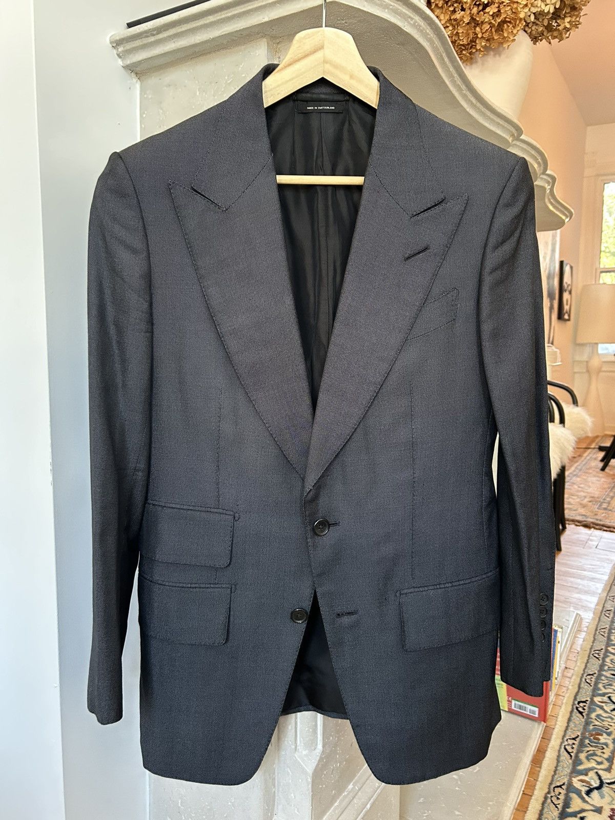 Tom Ford Tom Ford Men’s Blue Silk Sharkskin Suit Size 36R Size 36R - 1 Thumbnail