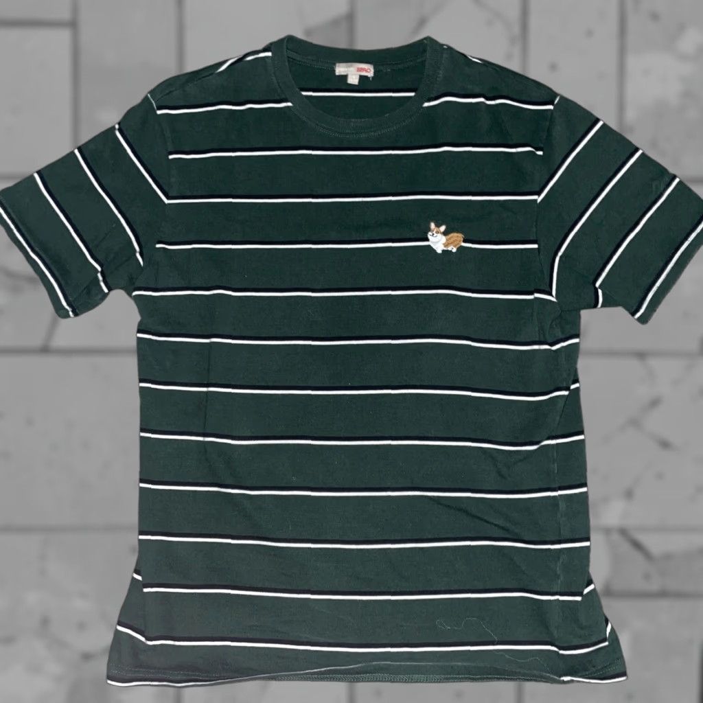 Vintage VINTAGE SPAO Shirt Mens M Green Striped T-Shirt - SPAO Striped Tee Green Adult Medium Mens Size US M / EU 48-50 / 2 - 1 Thumbnail