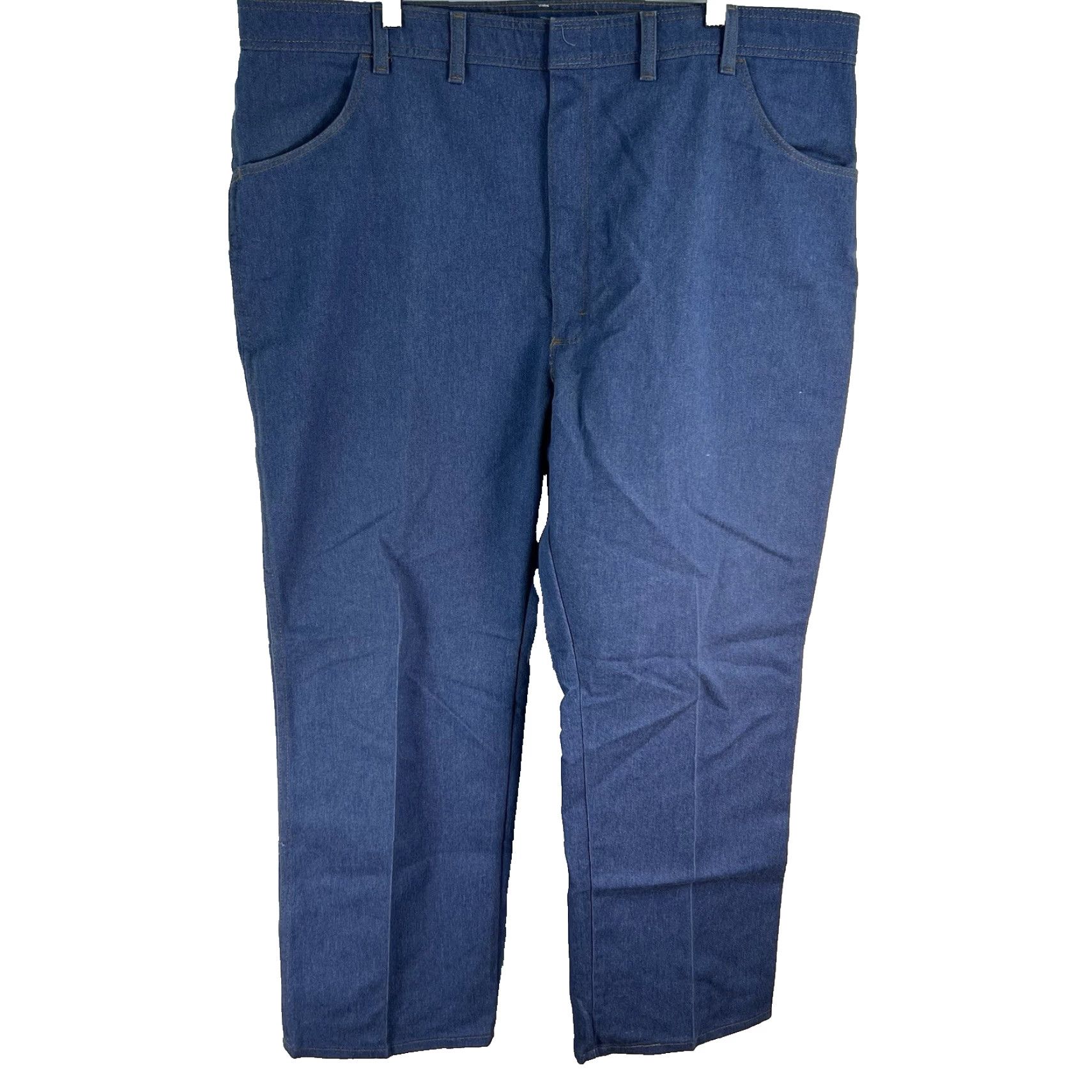 Wrangler VINTAGE Wrangler Jeans Men’s SZ 46 Denim Blue 5-Pocket Straight Leg High Rise Wrangler Rugged Wear Denim Jean Mens – 30 Inseam, Cotton Poly Blend Size US 30 / EU 46 - 2 Thumbnail