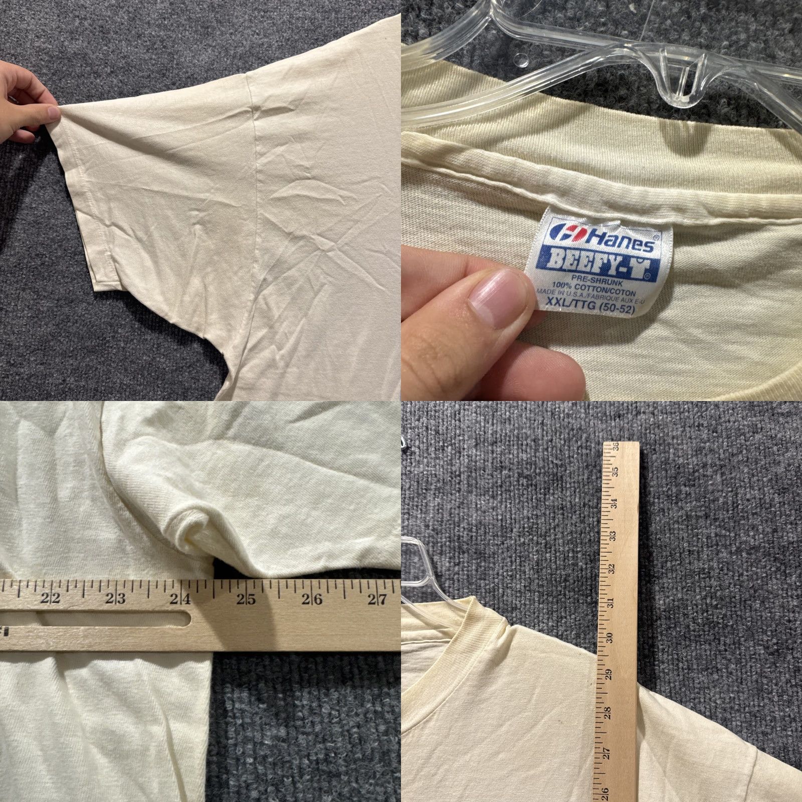Hanes VINTAGE 90s Hanes T-Shirt Heart Short Sleeve Yellow 2XL Mens Size Regular HTF Size US XXL / EU 58 / 5 - 8 Thumbnail