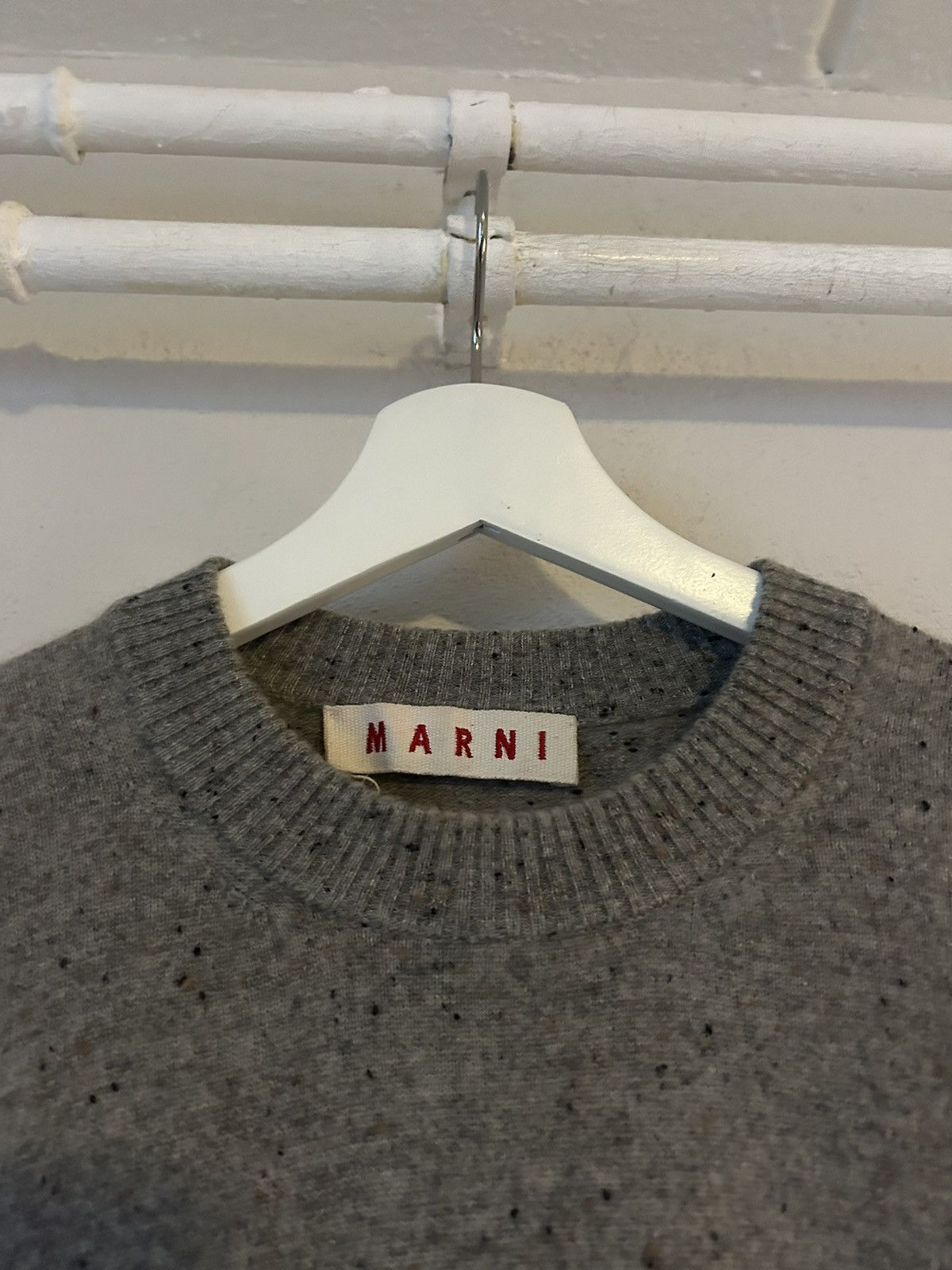 Marni Marni Grey Cashmere Knit Sweater with Striped Detail Size US S / EU 44-46 / 1 - 3 Thumbnail