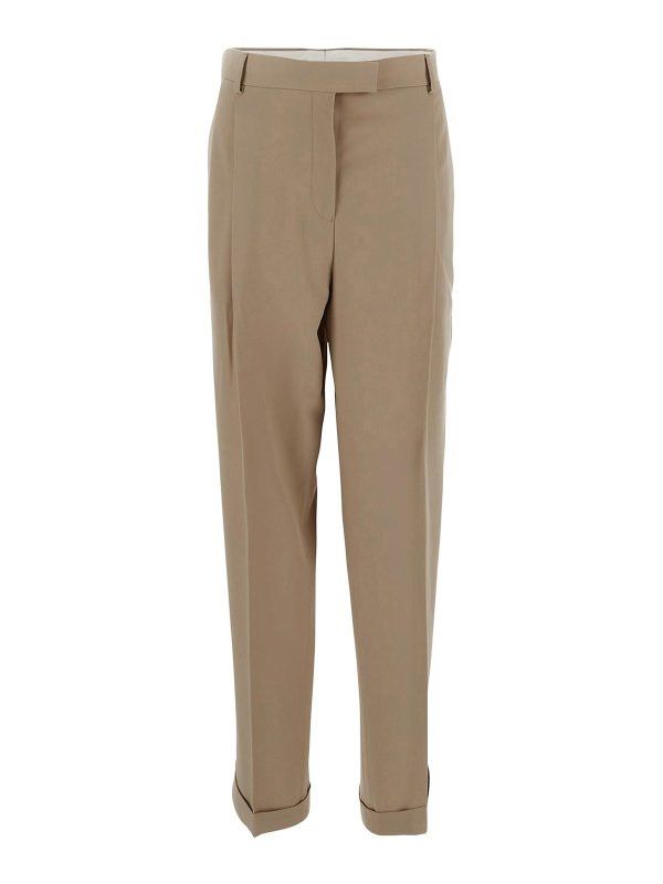 Salvatore Ferragamo o1y0426 Casual Pant in Beige Size 26" / US 2 / IT 38 - 1 Thumbnail