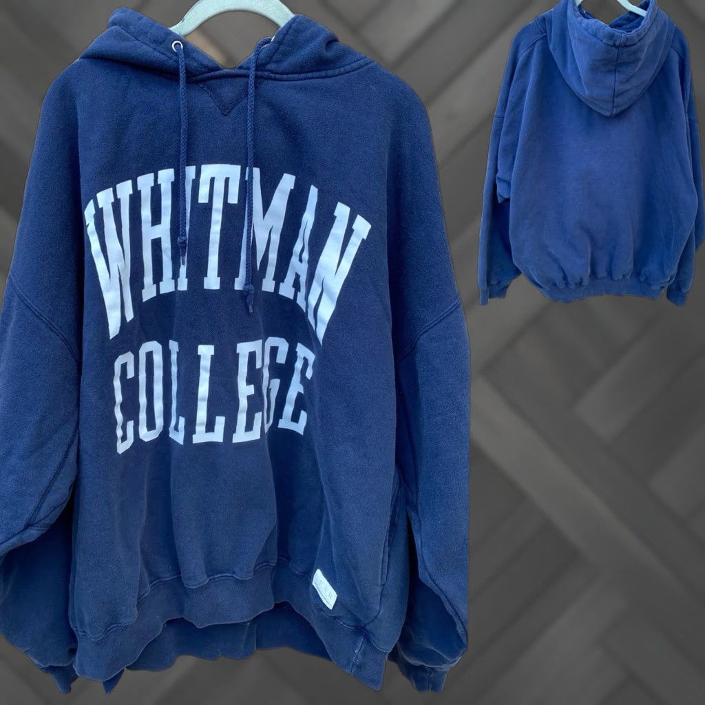 Vintage VINTAGE Gear For Sports Whitman College Hoodie Sweatshirt Navy Blue 2XL Mens Pullover Hooded Graphic Print Pockets Size US XXL / EU 58 / 5 - 1 Thumbnail