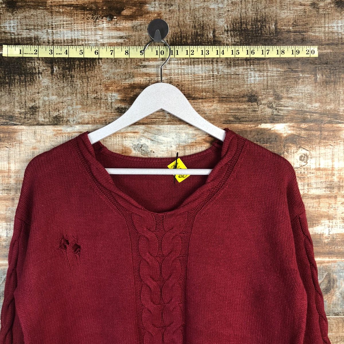 Homespun Knitwear × Japanese Brand Japanese Brand vintage ripped Red Knitwear #A1780 Size M / US 6-8 / IT 42-44 - 4 Thumbnail