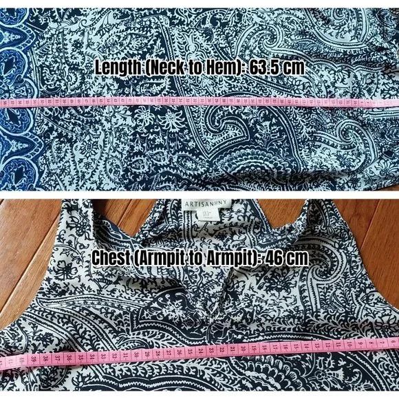 Other Artisan NY Womens S Paisley Cami Tank Black White Boho Size S / US 4 / IT 40 - 4 Thumbnail