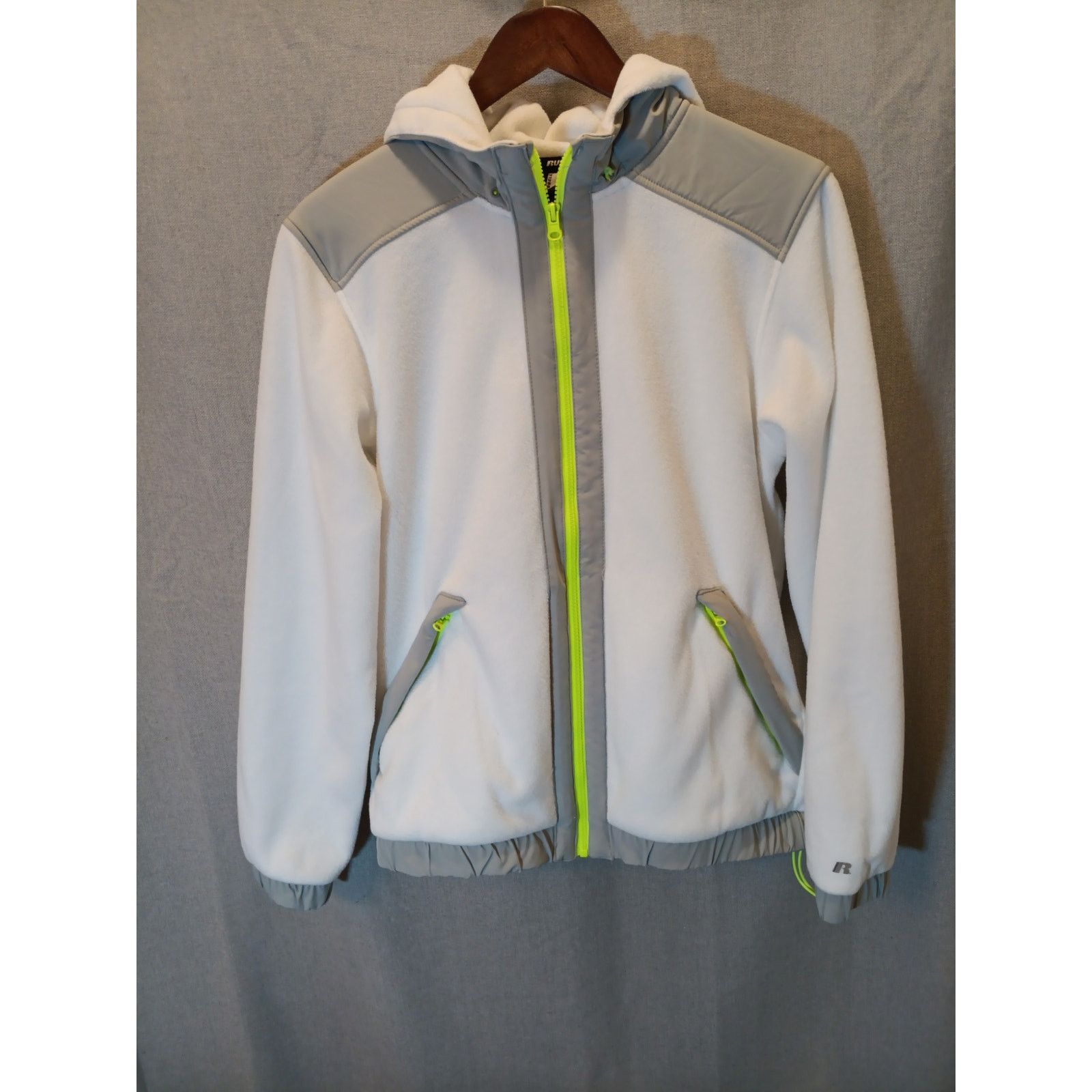 Russell Athletic Russell Small Fleece Hoodie Men’s White Gray Green Zip-Up Size US S / EU 44-46 / 1 - 1 Thumbnail
