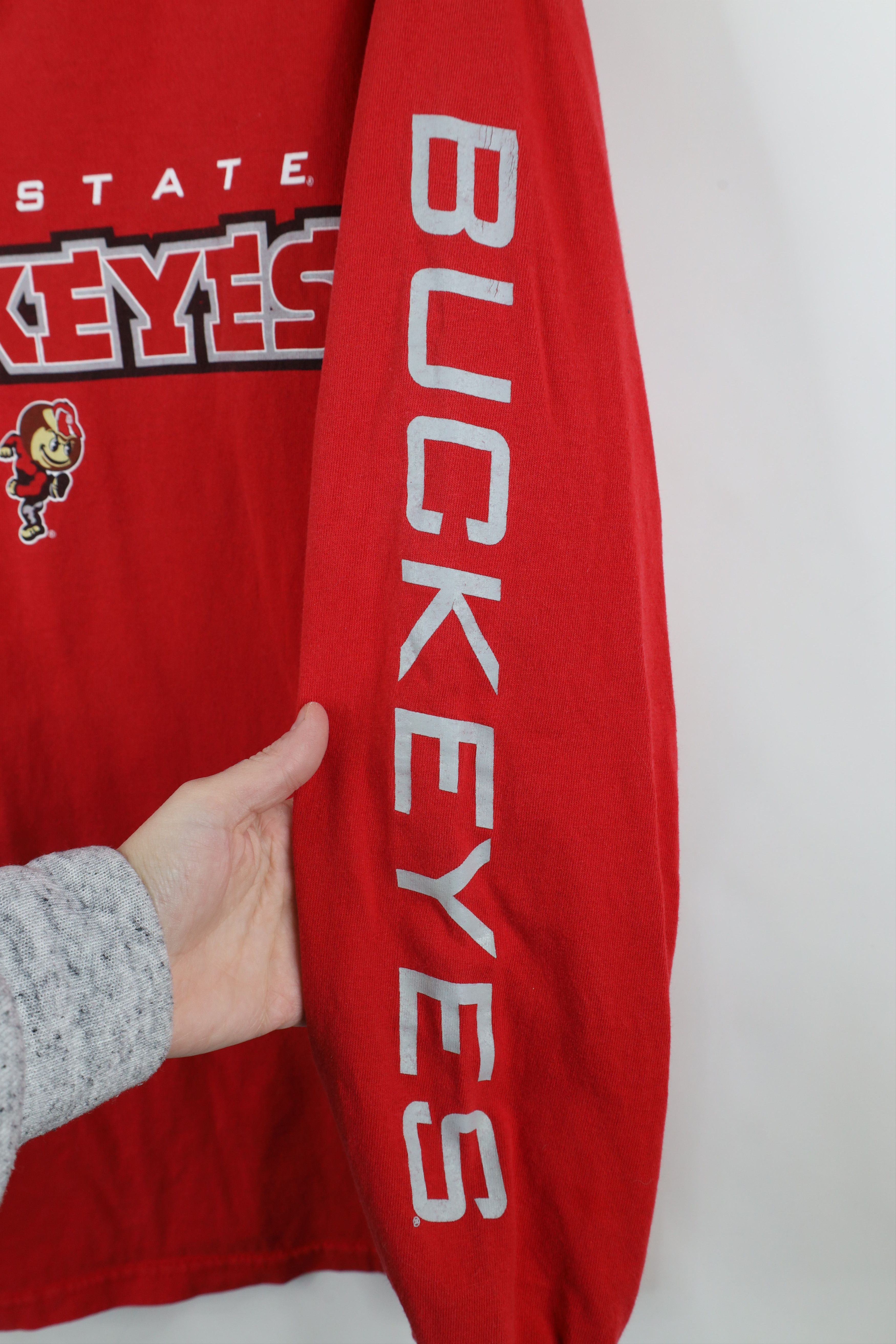 Vintage Vintage 90s Ohio State University Long Sleeve T-Shirt Red Size US L / EU 52-54 / 3 - 4 Thumbnail