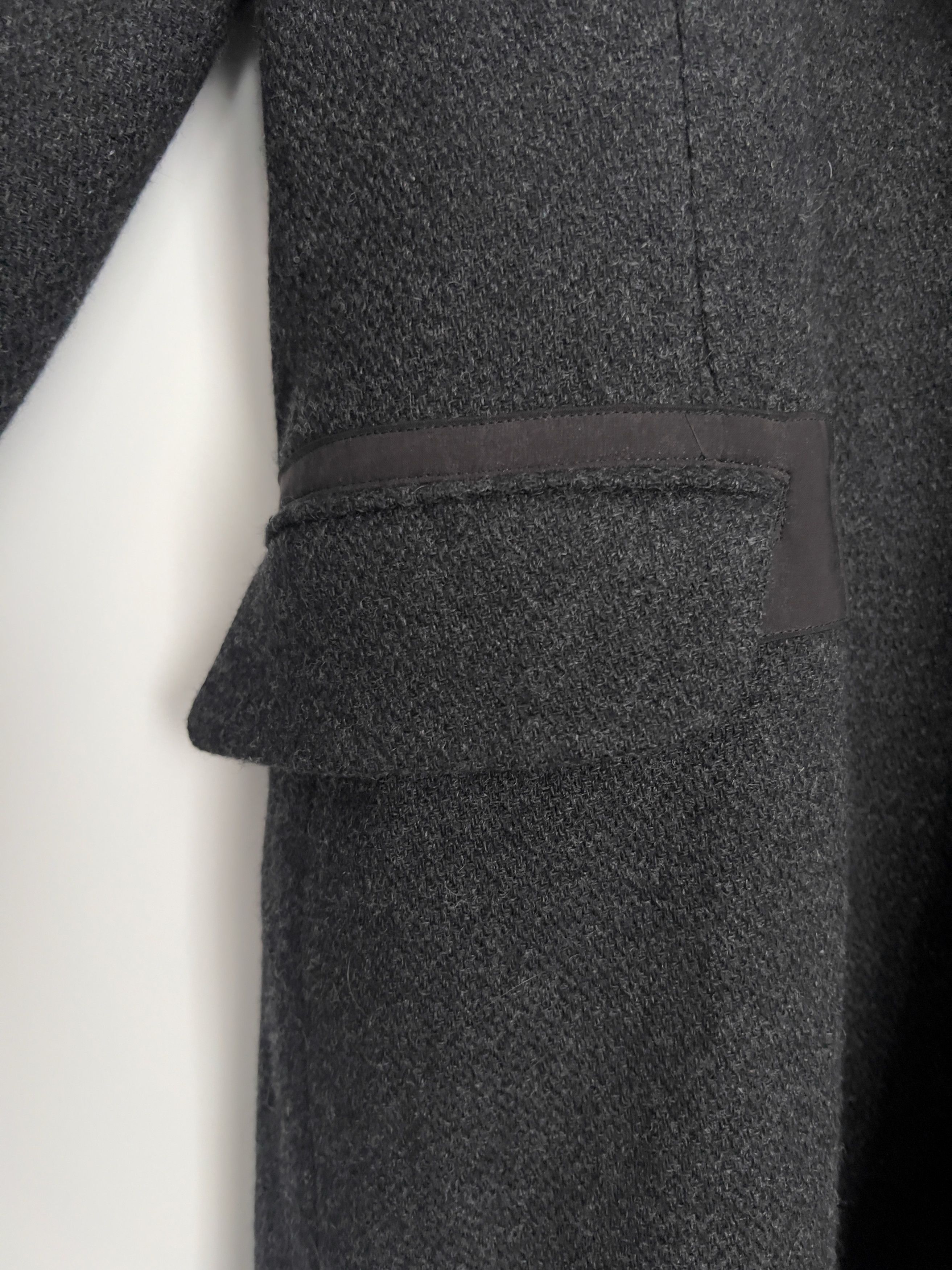 Yohji Yamamoto Yohji Yamamoto Pour Homme Dobby Tweed Peak Lapel Long Coat Size US L / EU 52-54 / 3 - 3 Thumbnail