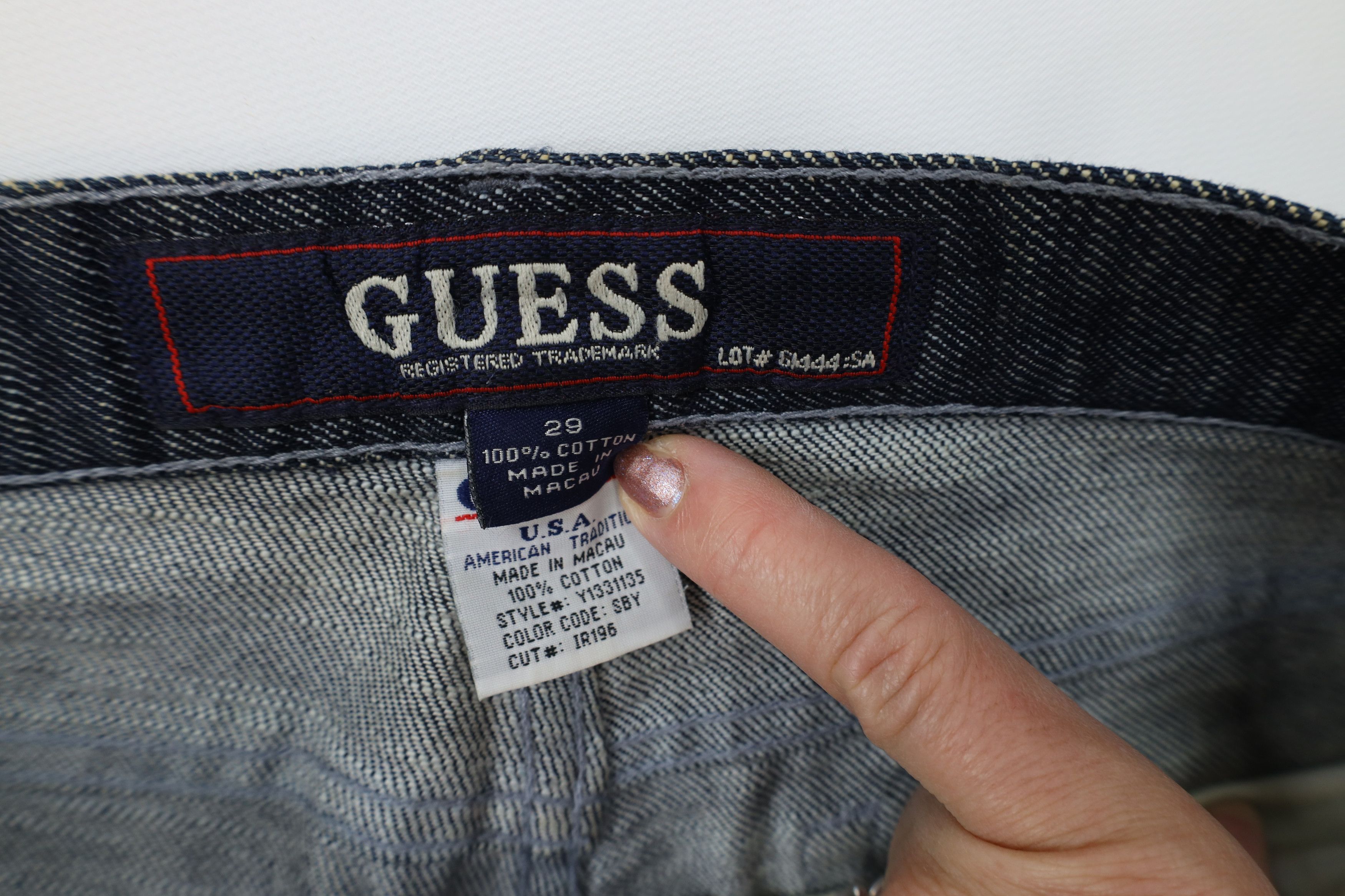 Guess Vintage 90s Y2K Guess Babydoll Flared Wide Leg Denim Jeans Size 29" - 7 Thumbnail