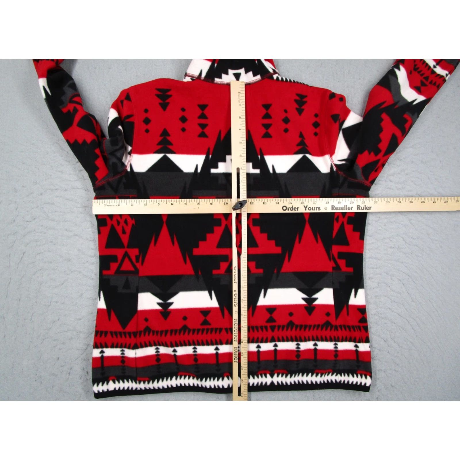 Ralph Lauren Lauren Ralph Lauren Jacket Womens Large Red Fleece Aztec Southwest Print Zip Size L / US 10 / IT 46 - 3 Thumbnail