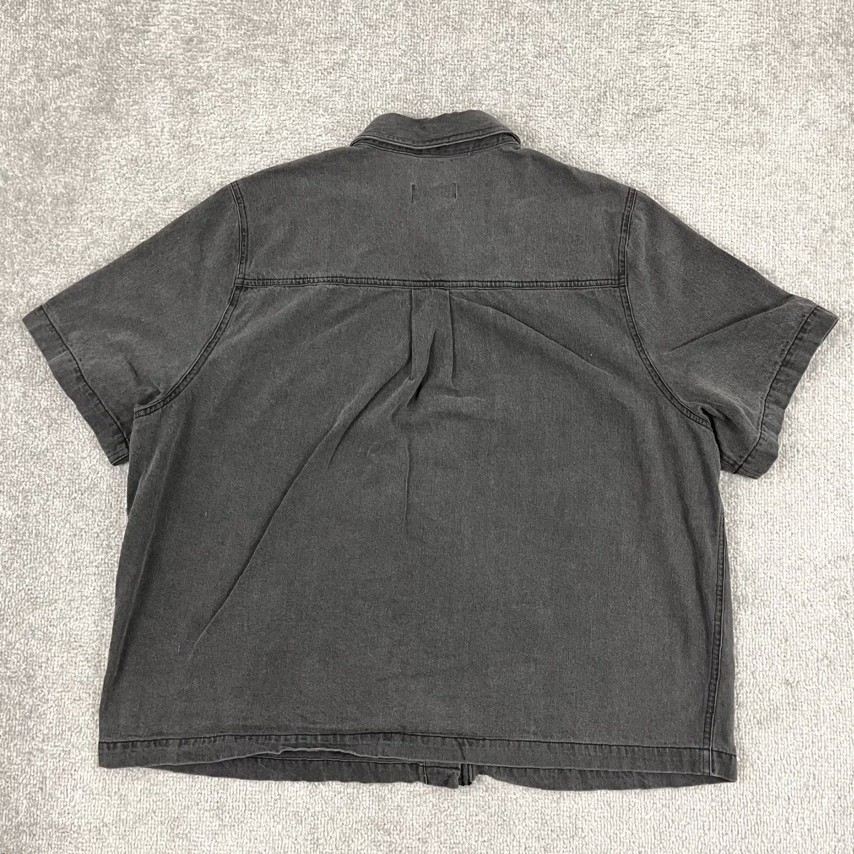 Quince Quince Boxy Button-Up Shirt Womens XL Casual Gray Cotton Short Sleeve Pockets Size XL / US 12-14 / IT 48-50 - 5 Thumbnail