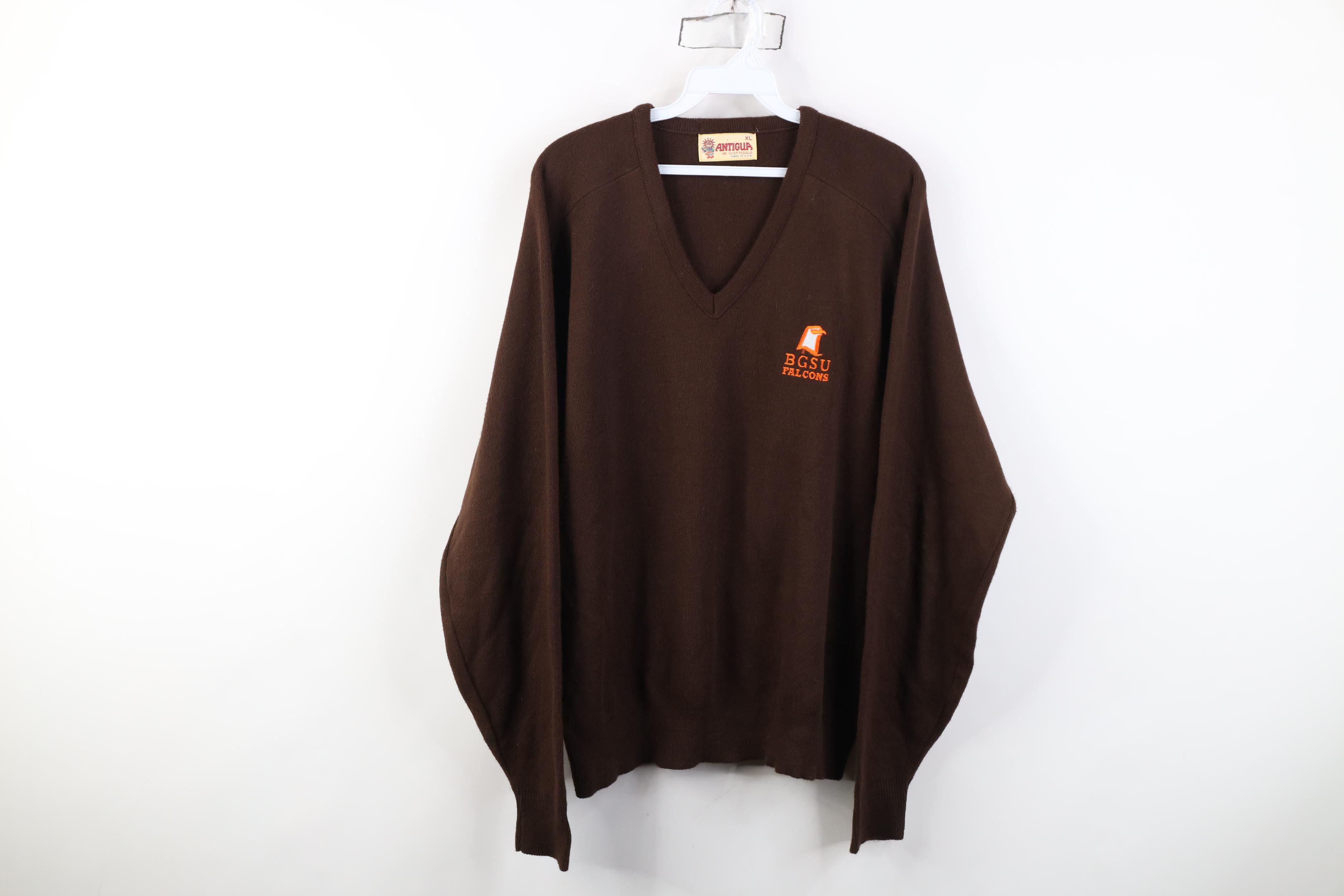 Vintage Vintage 70s Bowling Green State University V-Neck Sweater Size US XL / EU 56 / 4 - 1 Thumbnail
