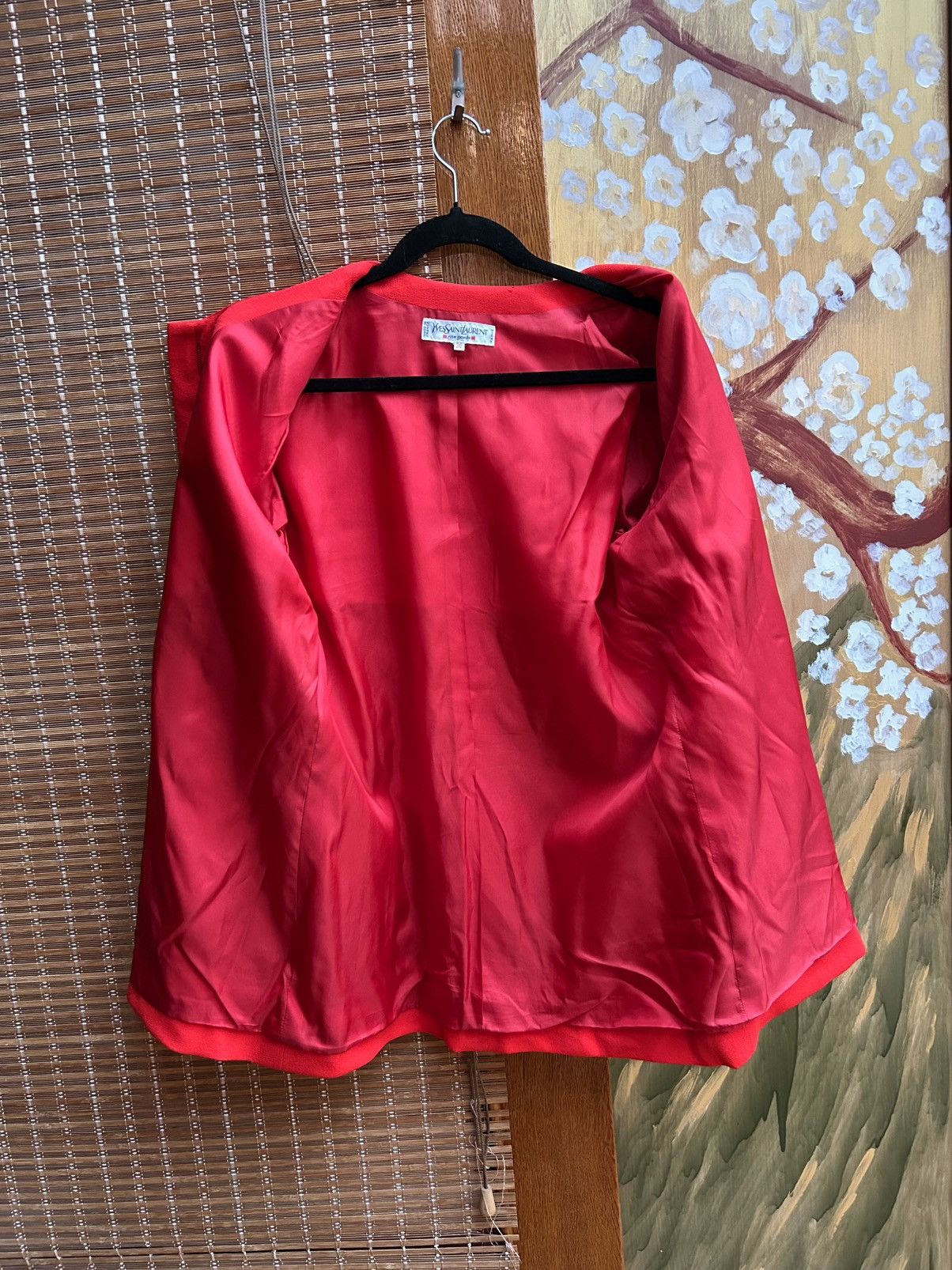 Yves Saint Laurent 70s Yves Saint Laurent Rive Gauche Red Blazer Gold Buttons Size S / US 4 / IT 40 - 4 Thumbnail