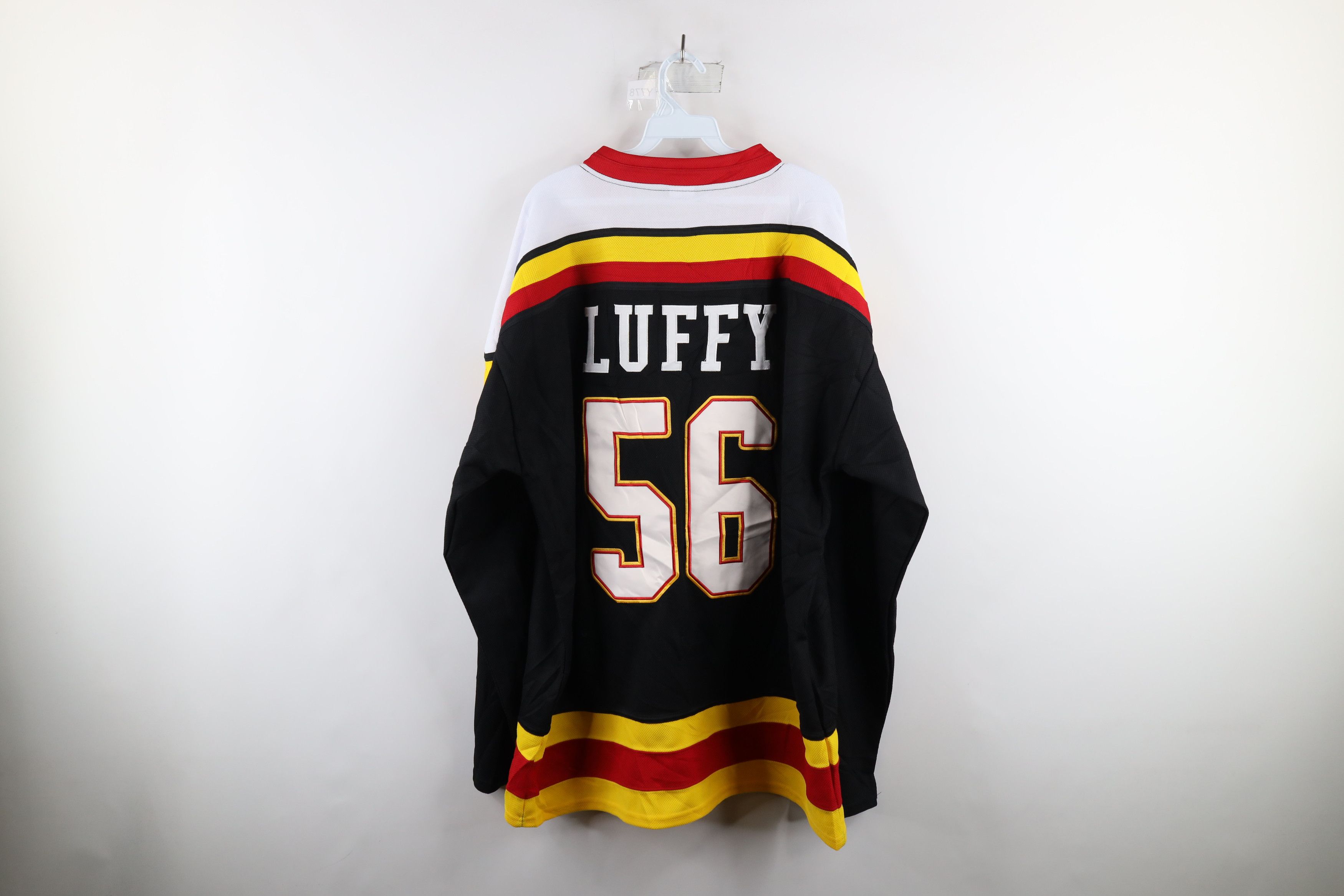 Vintage One Piece Manga Luffy Hockey Jersey Skull Black