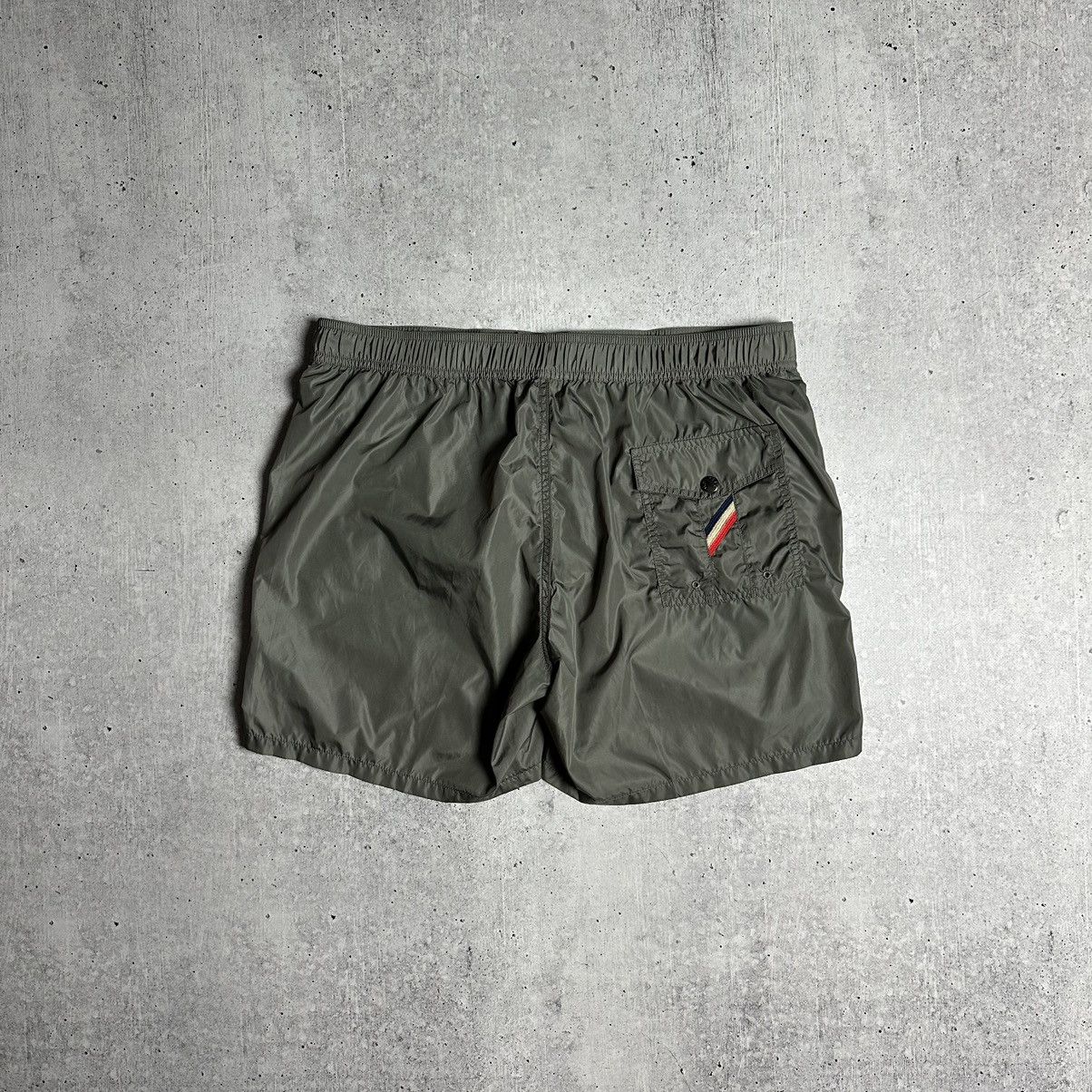 Image of Moncler Boxer Mare Nylon Shorts Swim Logo Grey Luxury, Men's (Size 36)