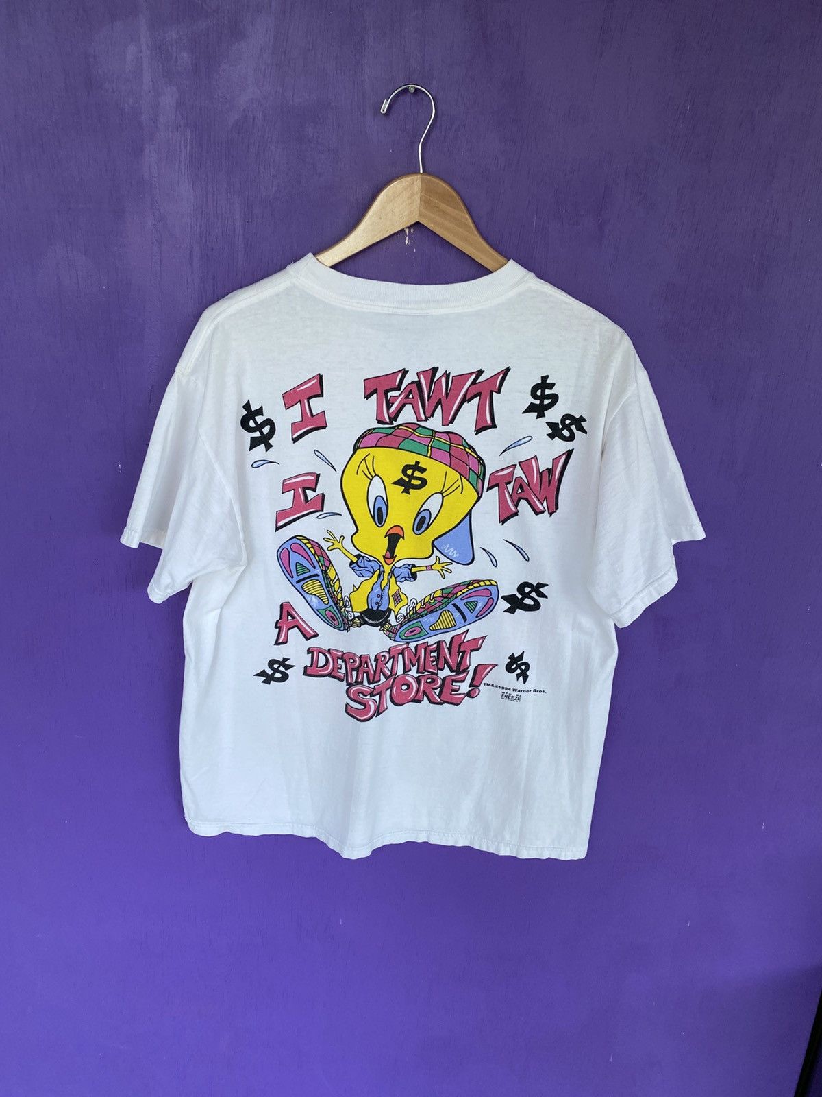 Other Vintage 1994 Looney tunes tweety shop til ya drop t-shirt Size US L / EU 52-54 / 3 - 2 Thumbnail