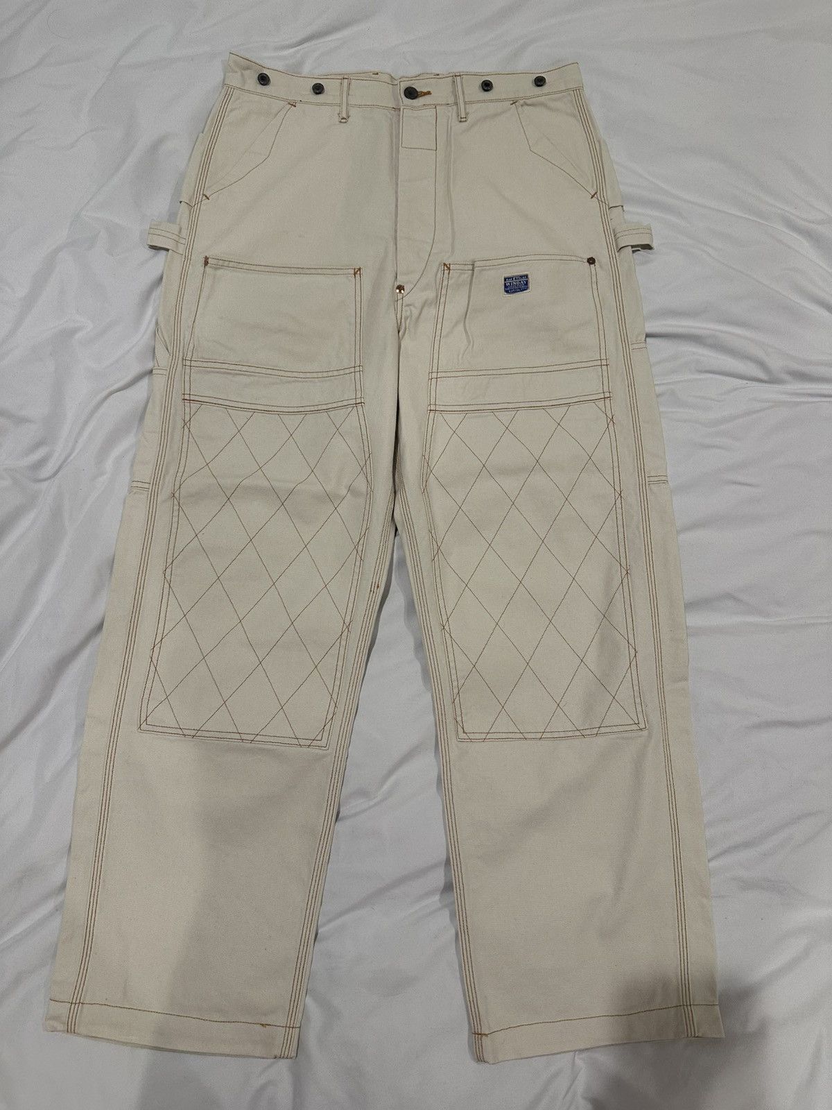 Kapital Lumber Tapered Embroidered Canvas Cargo Trousers