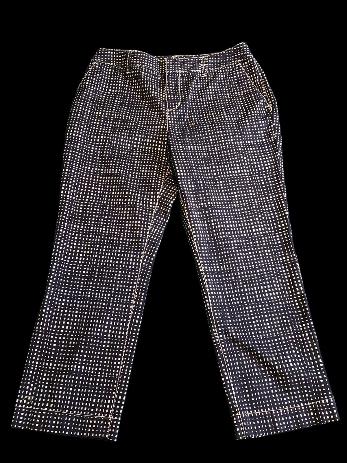 Coldwater Creek Coldwater Creek Women's Navy and White Patterned Trousers Size 32" / US 10 / IT 46 - 3 Thumbnail