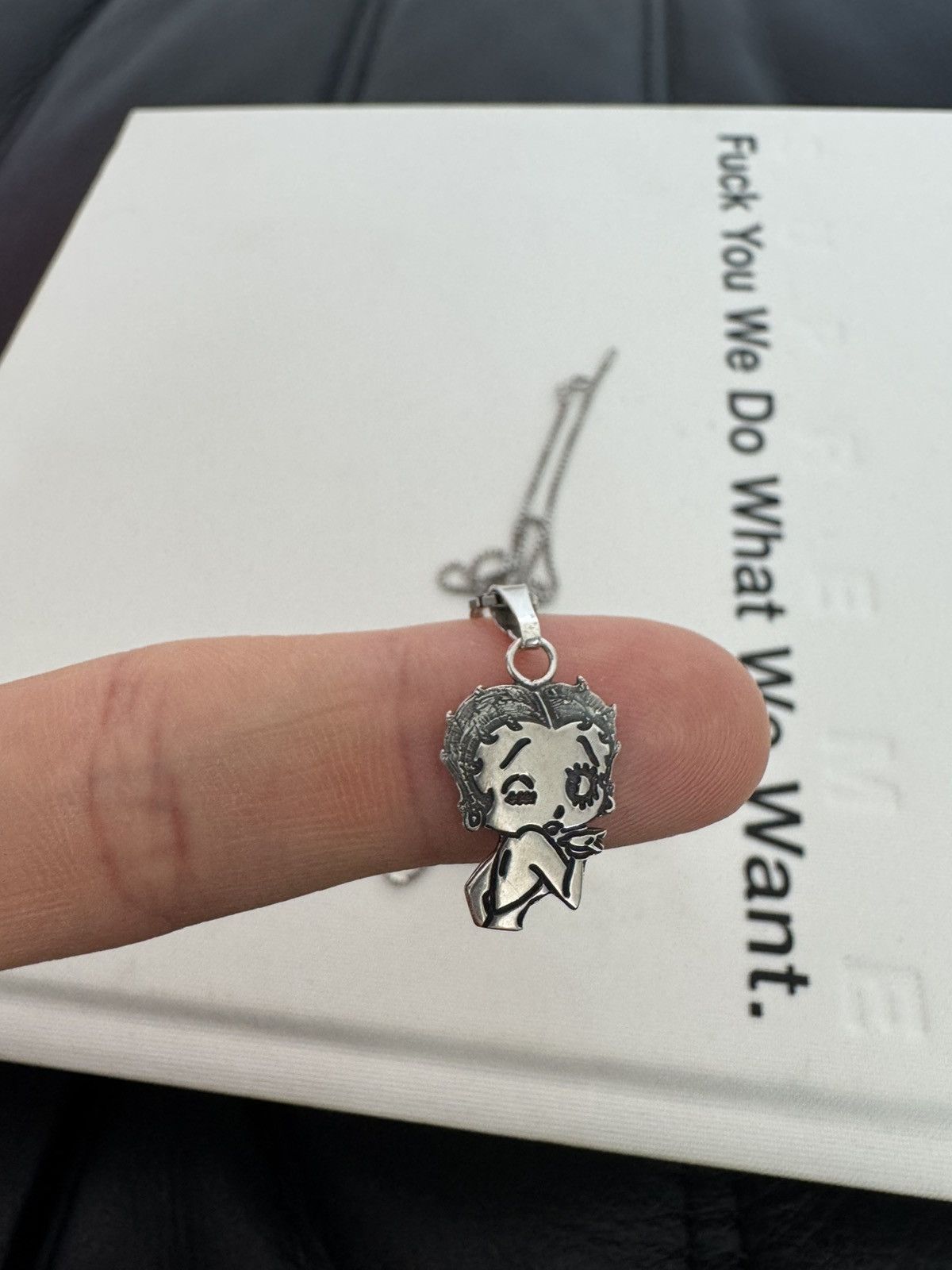 Jewelry Betty Boop Silver 925 Chain Rare Personalized Cartoon Size ONE SIZE - 2 Thumbnail
