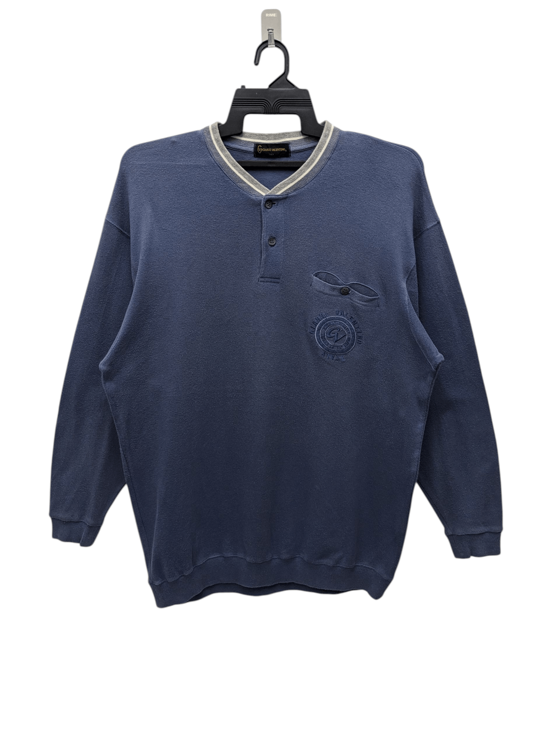 Vintage Gianni Valentino Henley Pullover Pocket Sweatshirt