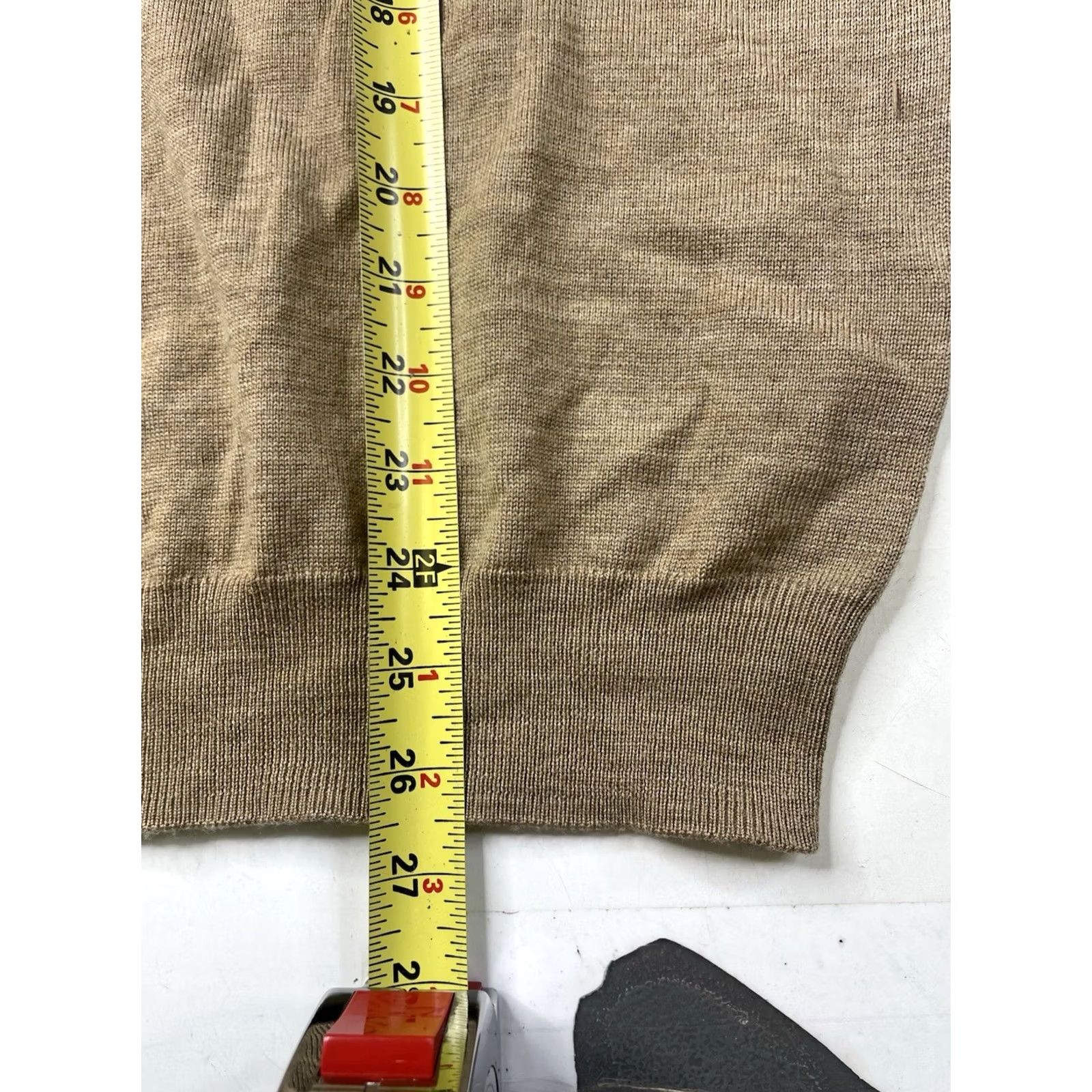 Joseph Abboud Joseph Abboud Sweater Polo Mens L Beige 100% Merino Wool Knit Pullover Regular Fit Long Sleeve Collared Button All Seasons Fall Knit Style Pullover Size US L / EU 52-54 / 3 - 5 Thumbnail