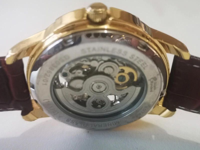Designer Rotary men's gold dial brown wind movement watch Size ONE SIZE - 4 Thumbnail