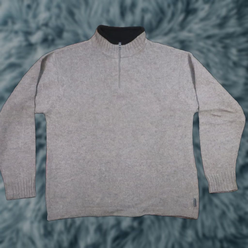 Vintage VINTAGE Woolrich Sweater Mens L Wool 1/4 Zip Pullover Fisherman Fair Isle Knit Gray Beige Modern 80s Style Mens Size US L / EU 52-54 / 3 - 1 Thumbnail
