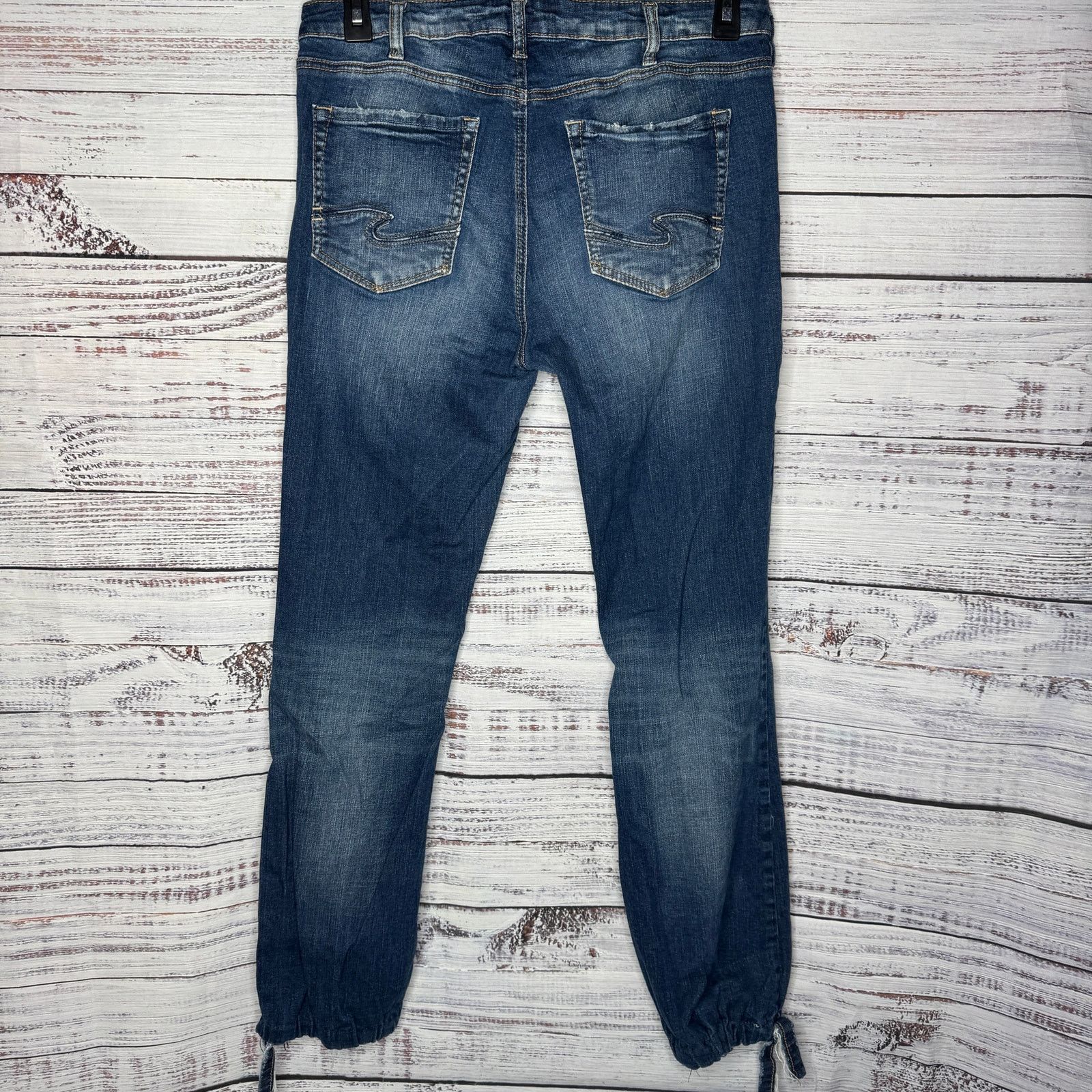 Silver Jeans Co. Silver Jeans Izzy Bootcut Jogger Tie Ankle Jeans 33/33 Size 33" - 2 Thumbnail