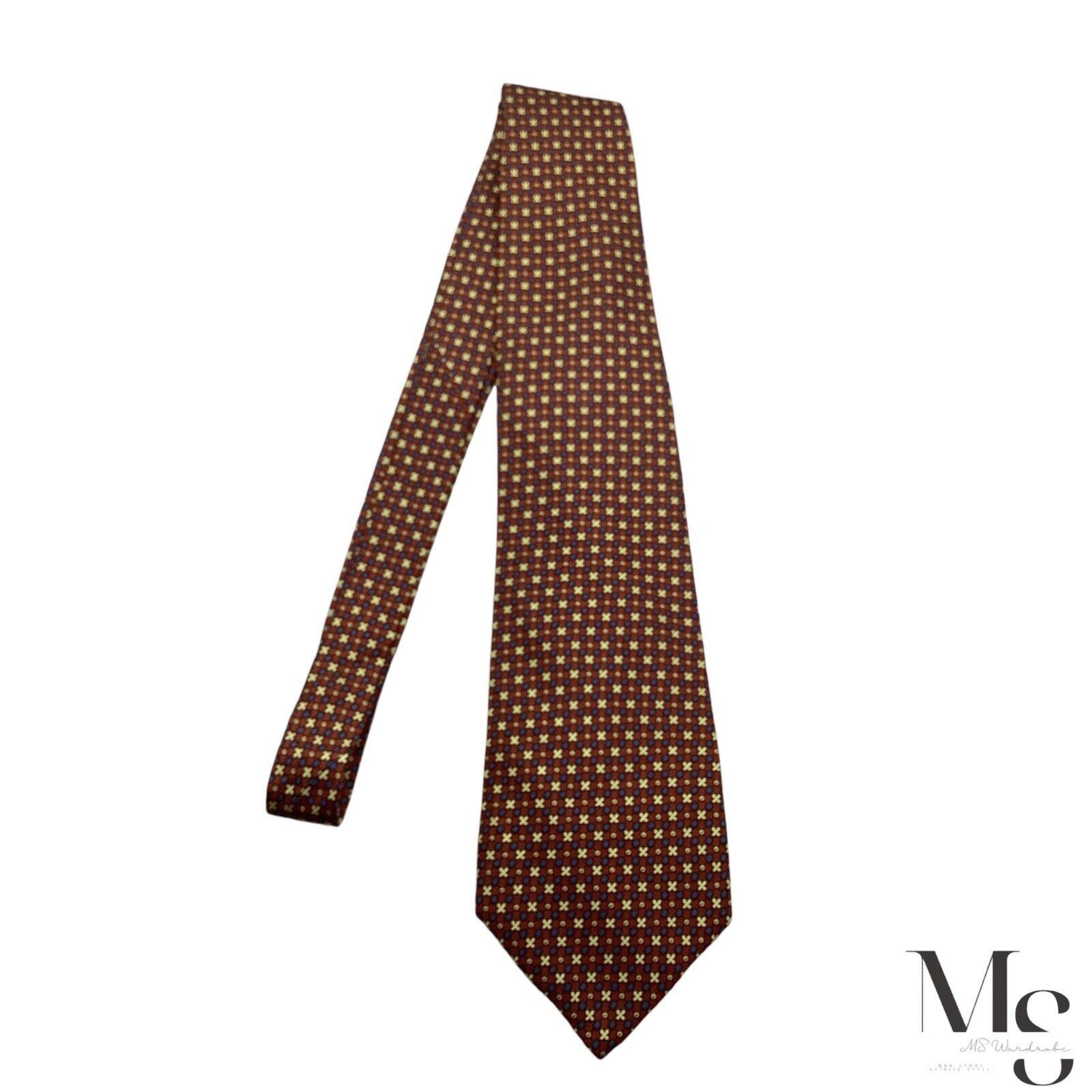 Other MACMILLAN 7 Folds XL Burgundy Geometric Silk Tie W: 4" EX CO Size ONE SIZE - 6 Thumbnail