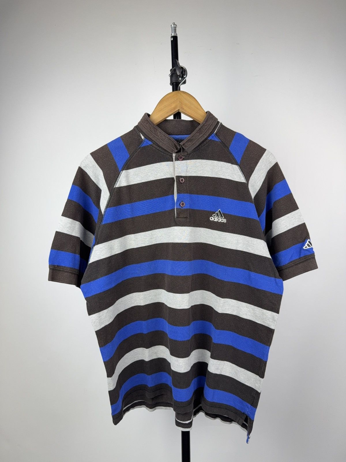 Adidas Vintage 90s Adidas Retro Multicolour striped Y2K Polos Size US M / EU 48-50 / 2 - 1 Thumbnail