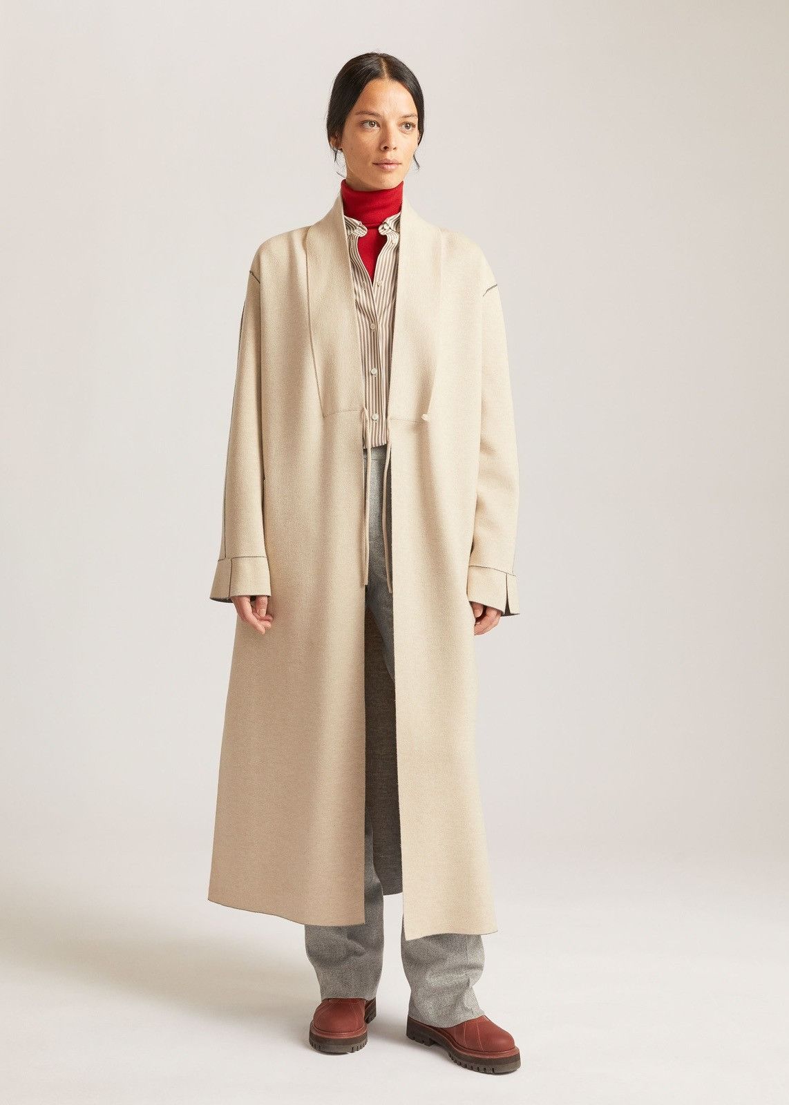 Loro Piana o1srvl11e0824 Burford Cashmere Coat in Ivory Size XS / US 0-2 / IT 36-38 - 2 Thumbnail
