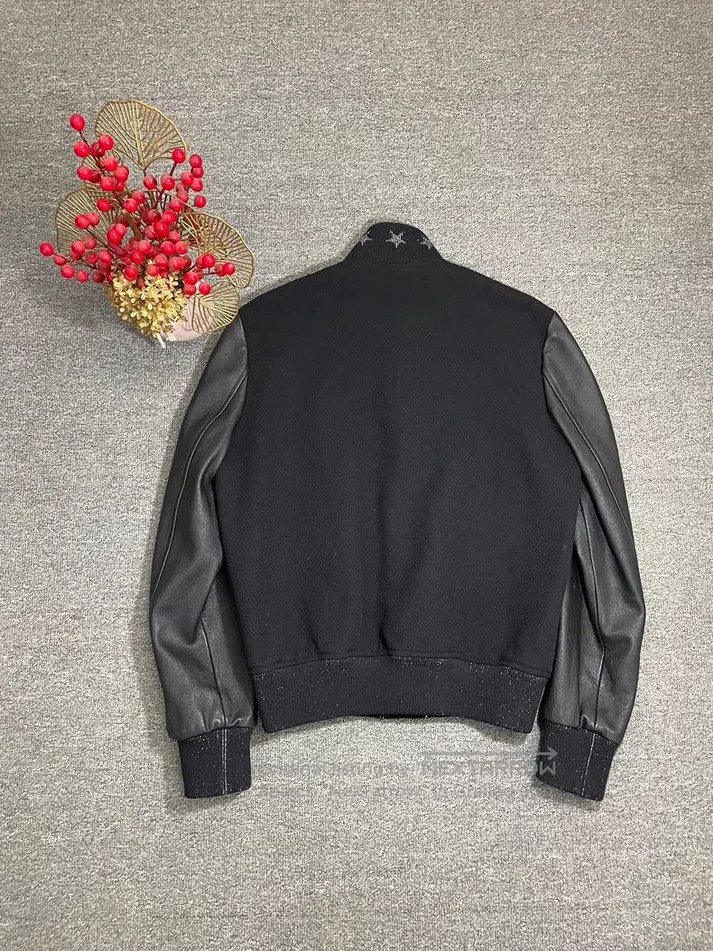 Saint Laurent Paris Saint Laurent Paris Black Leather and Sequin Starry Sparkl Size US S / EU 44-46 / 1 - 9 Thumbnail
