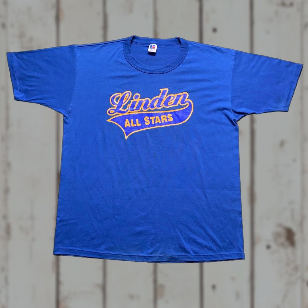 Russell Athletic VINTAGE Russell Athletic T-Shirt XL Unisex Adults Blue 80s 90s Retro Baseball Size US XL / EU 56 / 4 - 1 Thumbnail