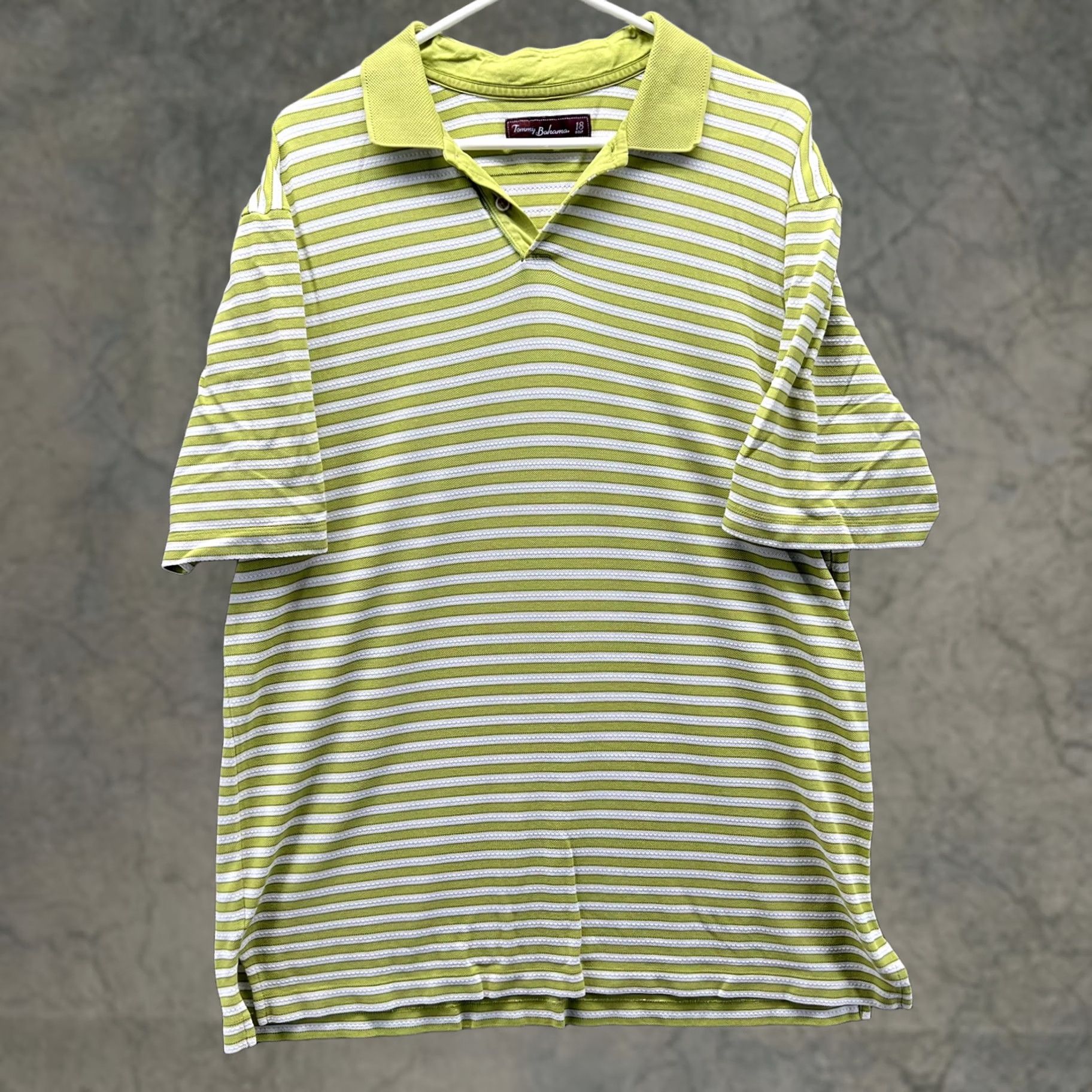 Tommy Bahama Tommy Bahama Golf Polo Shirt Mens L Green Stripe Knit Short Sleeve Casual Size US L / EU 52-54 / 3 - 1 Thumbnail