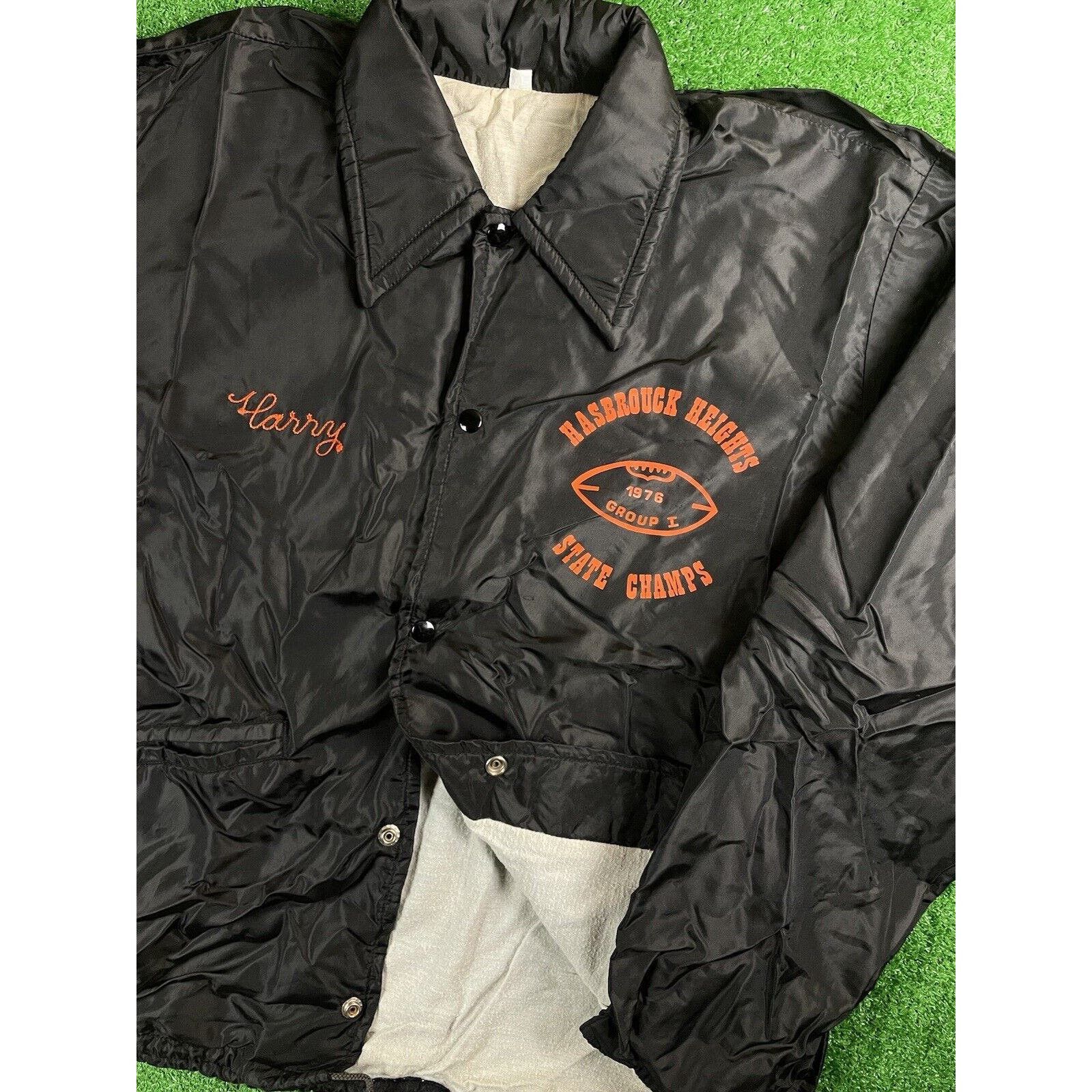 image of Vintage 70's Chainstitch New Jersey Football XL Black Jacket, Men's