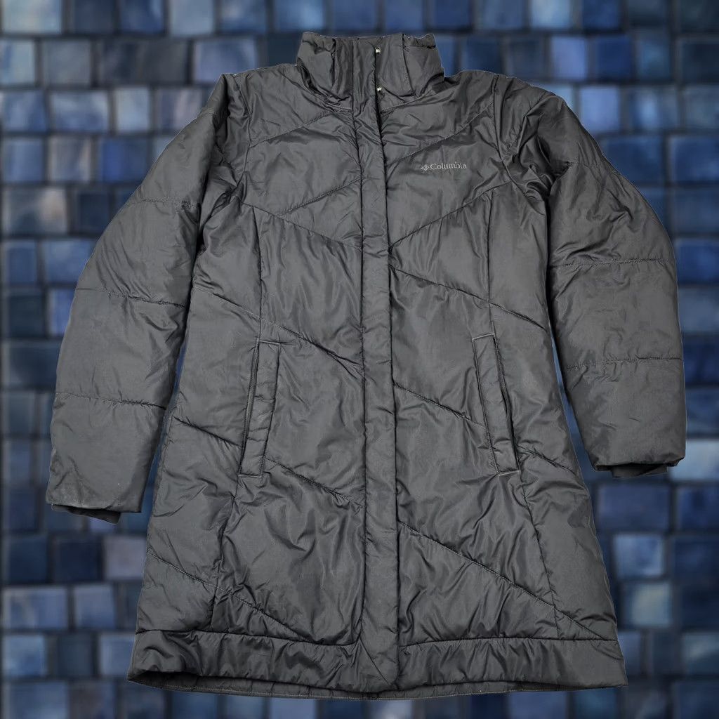 Vintage Columbia Coat Womens Small Black Puffer Long Quilted Hooded Zip Pockets Warm Size S / US 4 / IT 40 - 1 Thumbnail