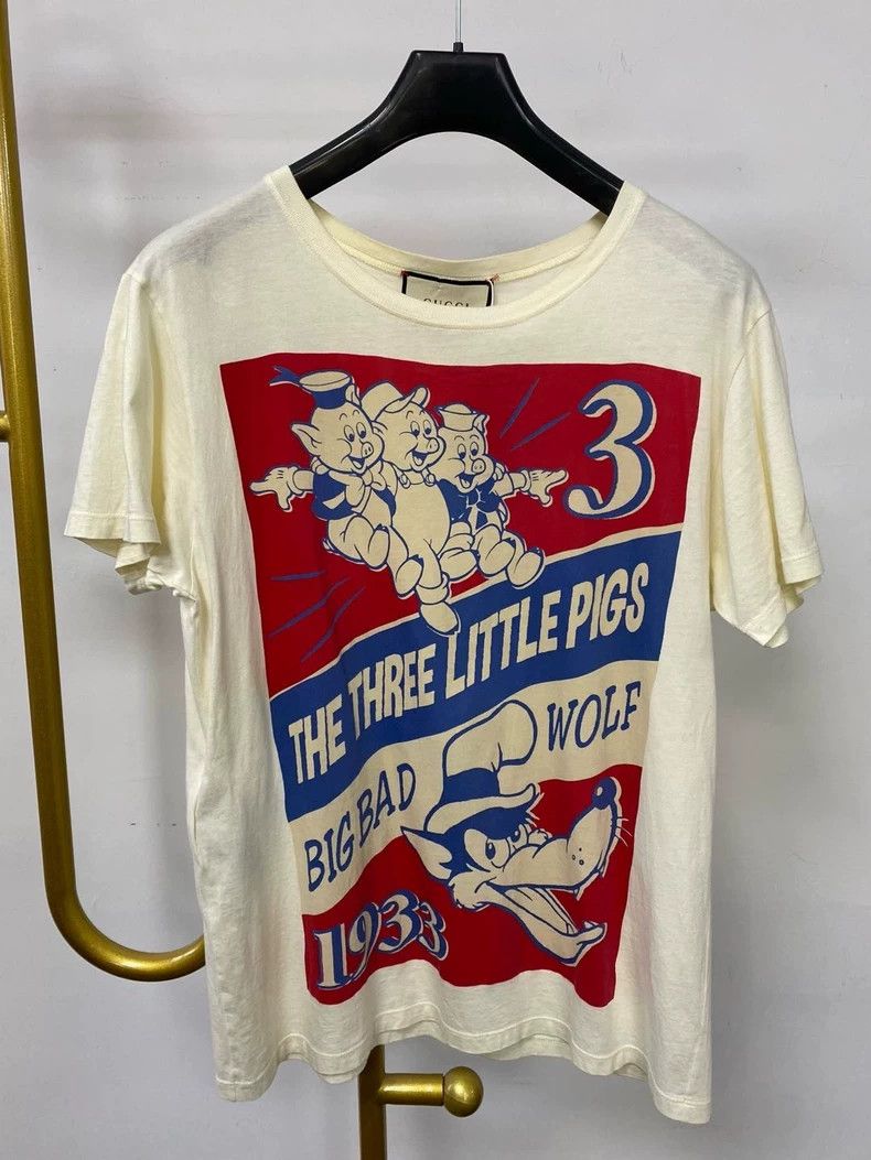Gucci Gucci Three Little Pigs Pattern Round-neck T-shirt 2502-Nex Size US M / EU 48-50 / 2 - 1 Thumbnail