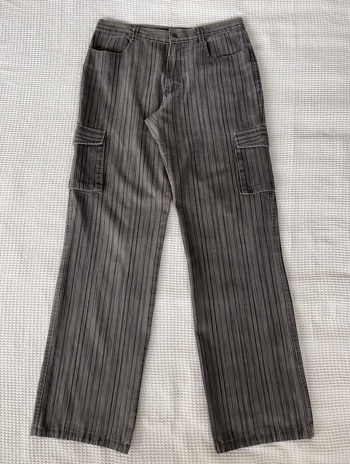 Vintage’90s🔥STOG🔥Faded Stripe Baggy Cargo Pants