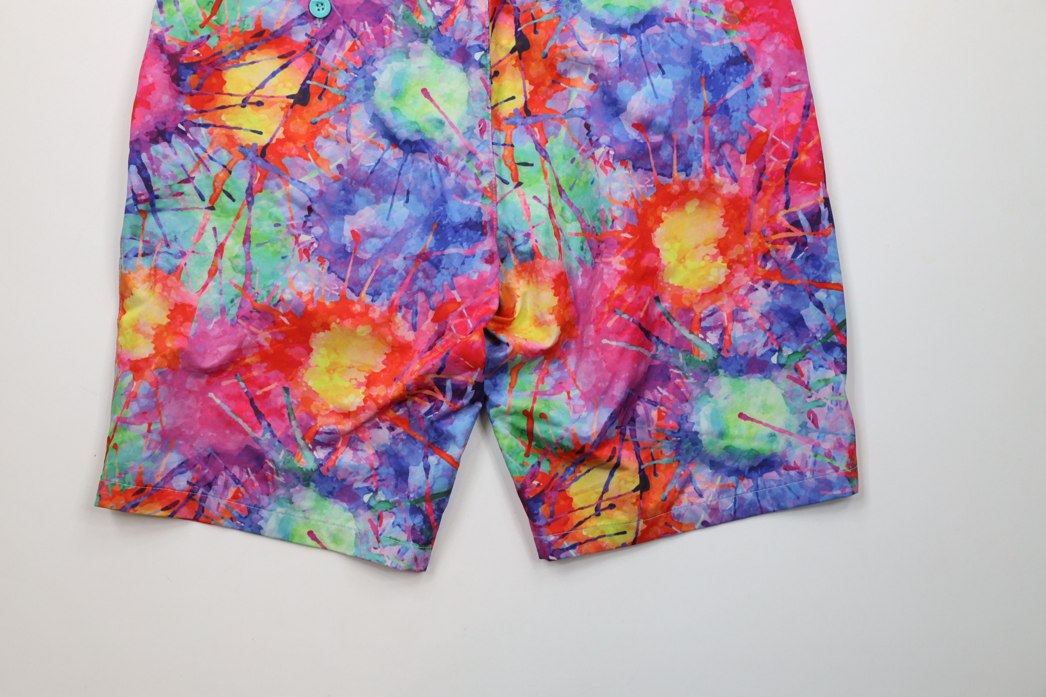 Vintage Hreski Golf Rainbow Paint Splatter Golfing Chino Shorts Size US 34 / EU 50 - 11 Thumbnail