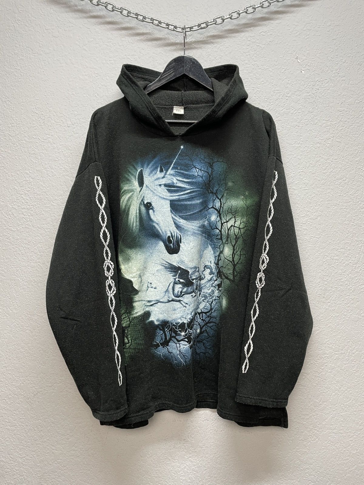 Band Tees Vintage Gothic Unicorn Hoodie Airbrush FantasyDark Aesthetic Size US XL / EU 56 / 4 - 1 Thumbnail
