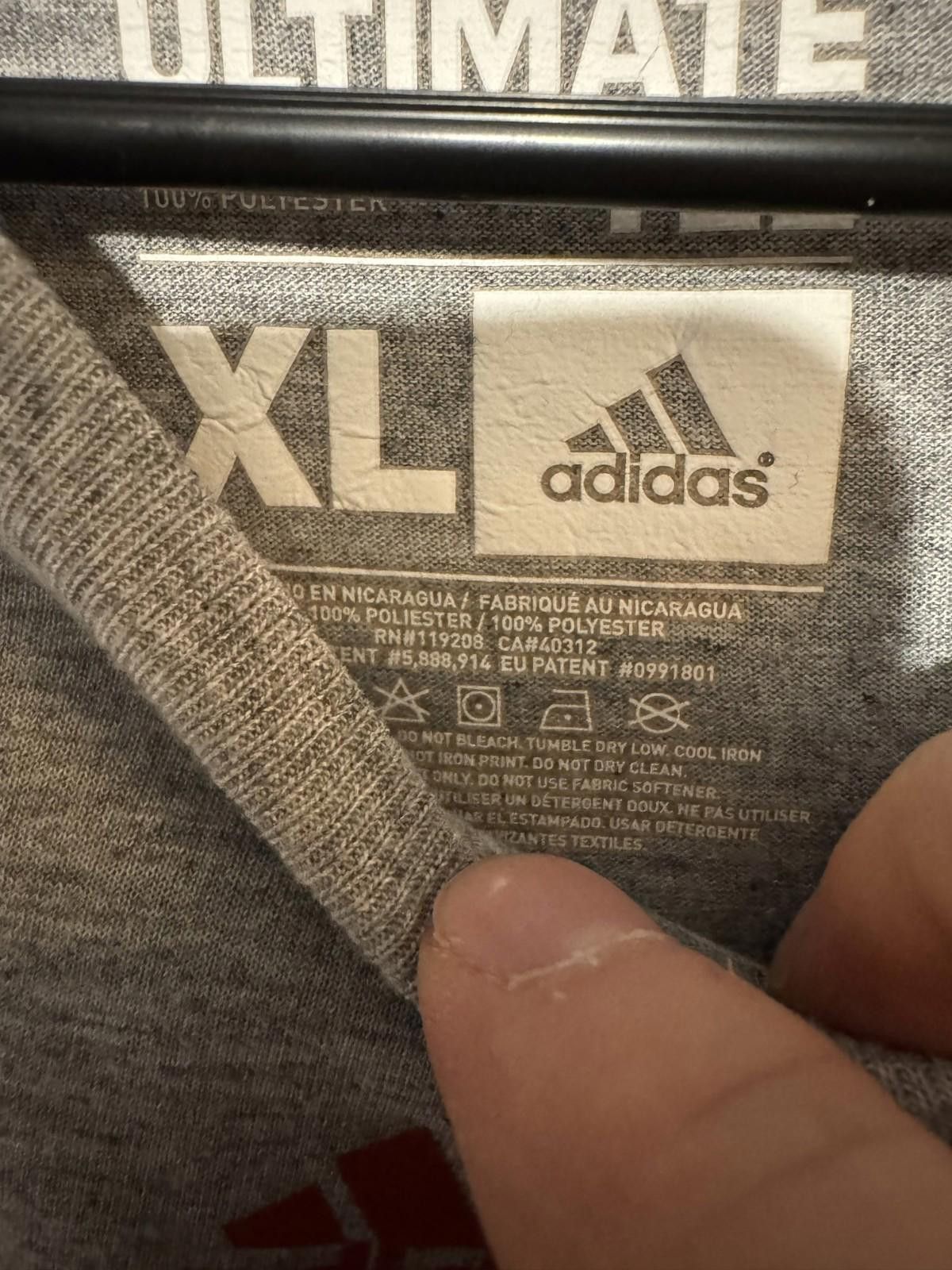 Adidas University of Nebraska Cornhuskers Adidas TShirt Men XL Gray Size ONE SIZE - 3 Thumbnail