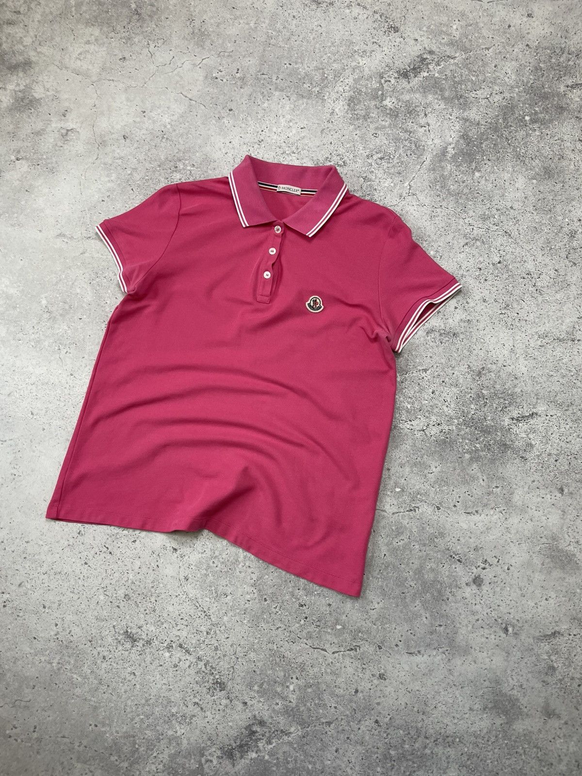 Moncler Moncler Women's Pink Maglia Polo Manica Corta T-shirt Size L Size L / US 10 / IT 46 - 2 Thumbnail