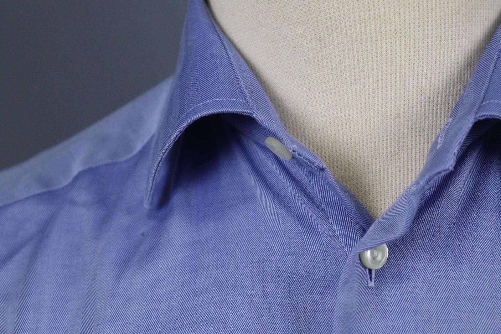 Eton Eton Slim Fit Blue Angle Cuff Shirt Size 40 / 15.75 Size US M / EU 48-50 / 2 - 6 Thumbnail