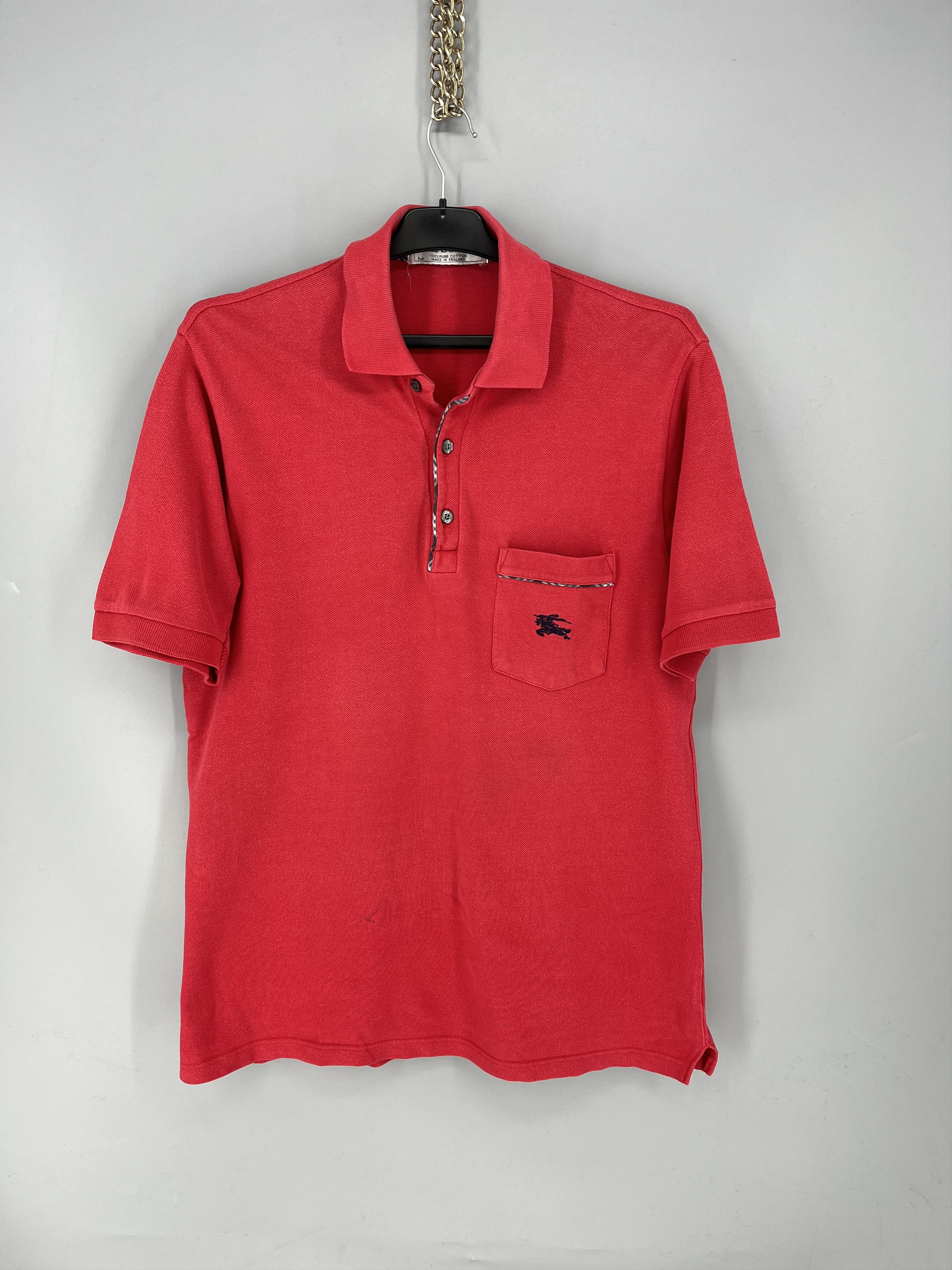 Burberry Vintage Burberry Red Polo T-Shirt Size US M / EU 48-50 / 2 - 1 Thumbnail