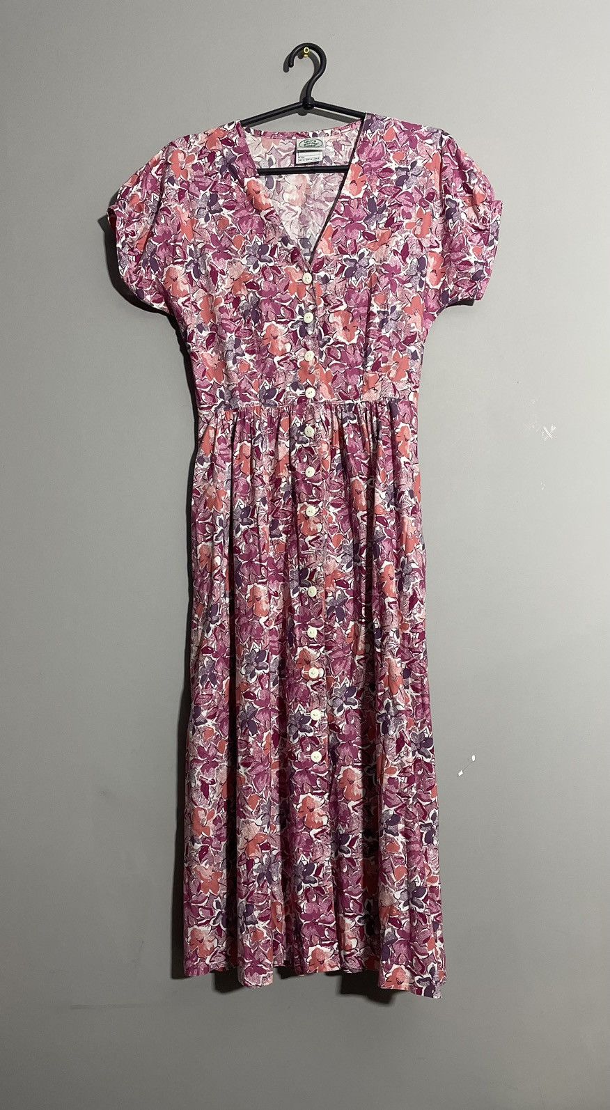Laura Ashley × Vintage Vintage Laura Ashley 1980s dark pink floral pattern dress Size M / US 6-8 / IT 42-44 - 1 Thumbnail