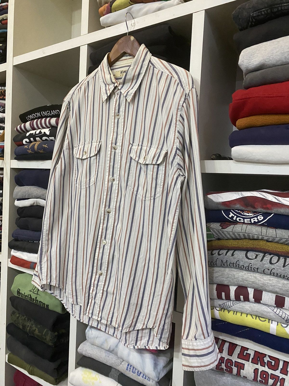 Japanese Brand × Kansai Yamamoto × Vintage Vintage Kansai Jeans Button Shirt Size US L / EU 52-54 / 3 - 3 Thumbnail
