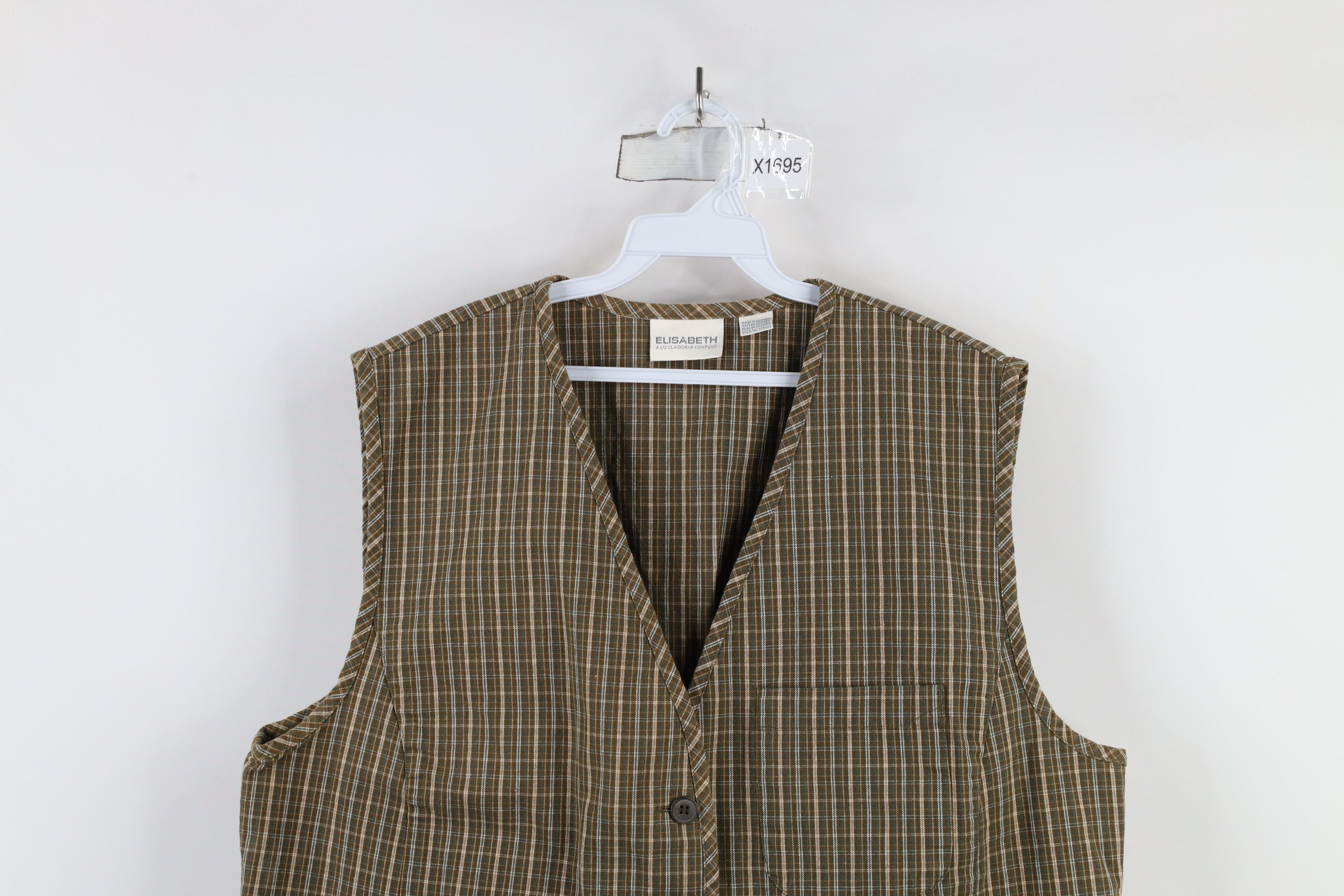 Vintage Vintage 90s Streetwear Checkered Plaid Tie Back Vest Jacket Size XL / US 12-14 / IT 48-50 - 2 Thumbnail