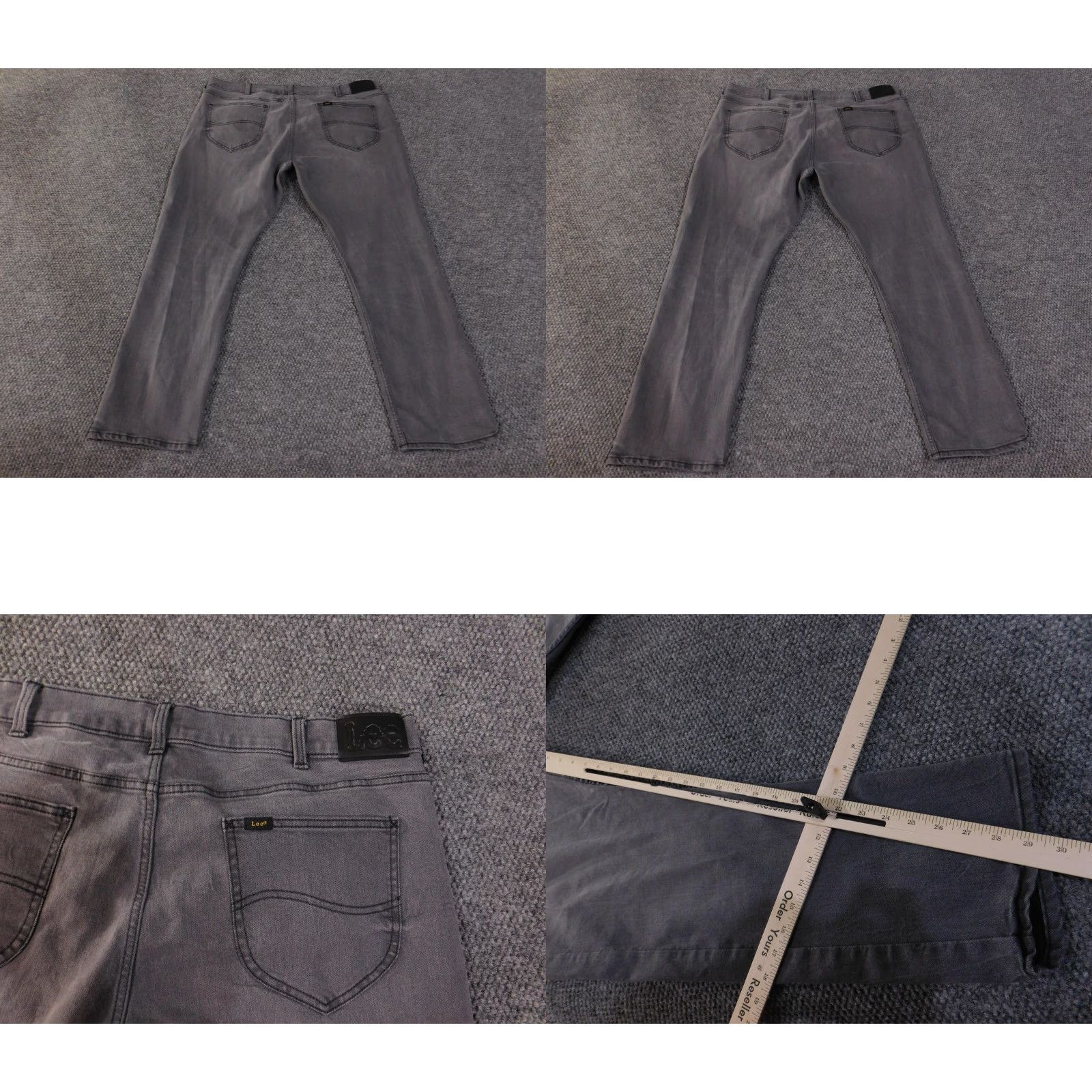 Lee Lee Jeans Mens Slim Fit Denim 40x29 Gray Zip Fly Straight Leg 5 Pocket Stretch Cadet Wash 40 in Mens Size US 40 / EU 56 - 8 Thumbnail